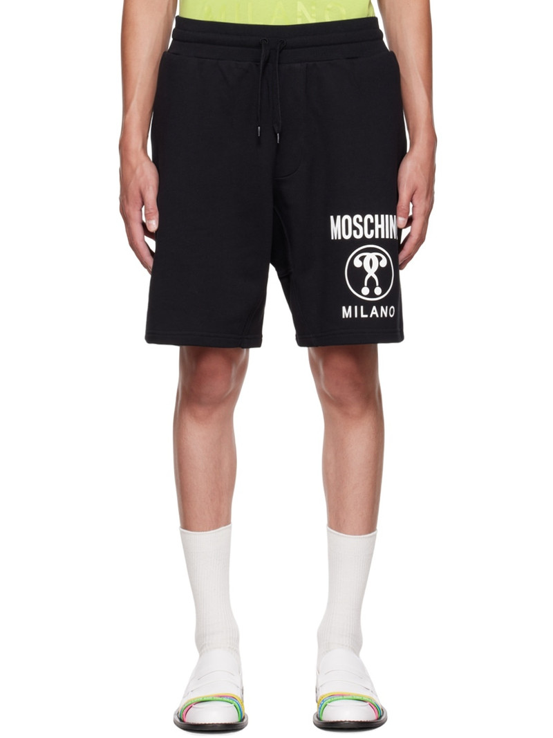 Black Double Question Mark Shorts 1