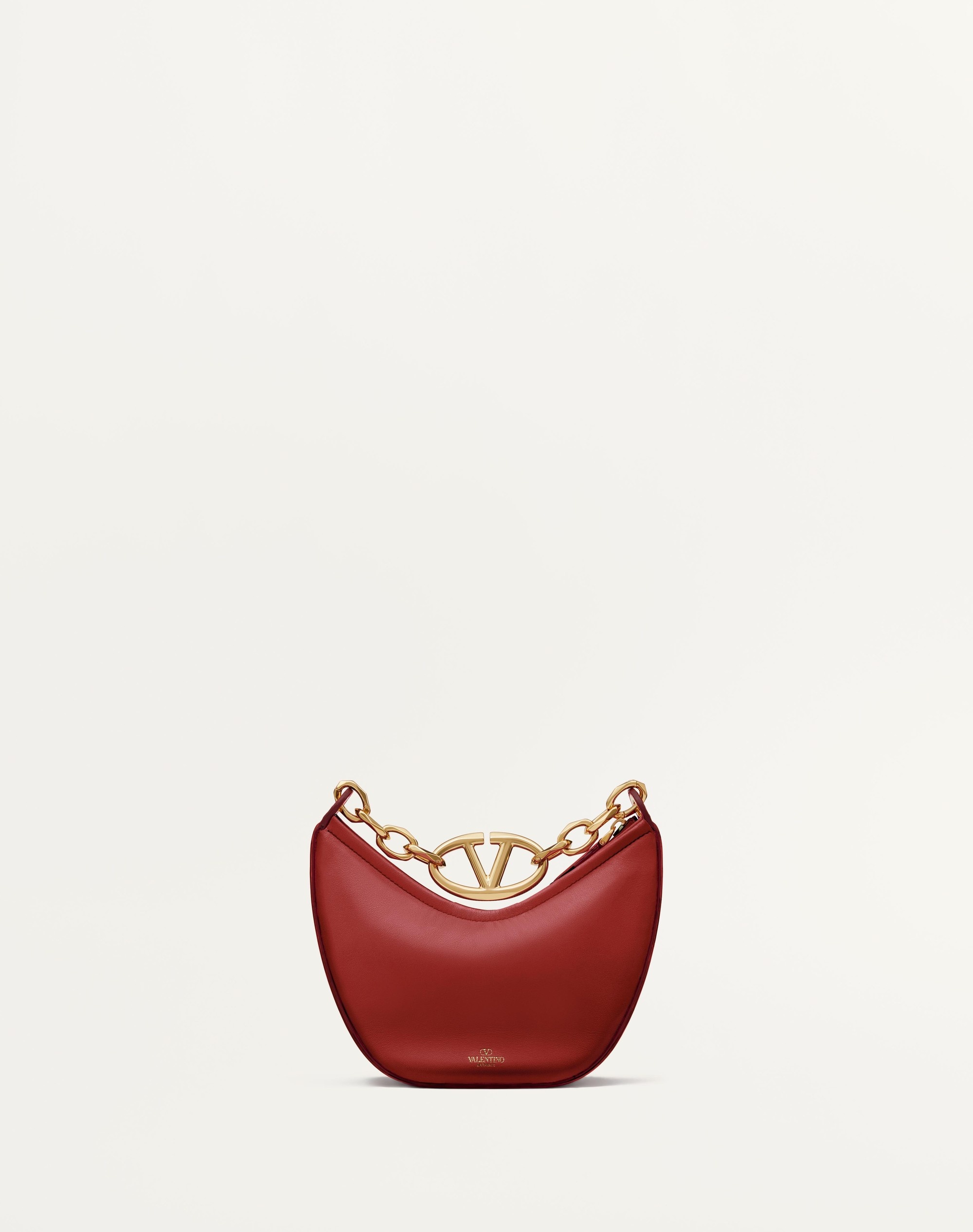VLOGO MOON MINI HOBO BAG IN NAPPA LEATHER WITH CHAIN - 3