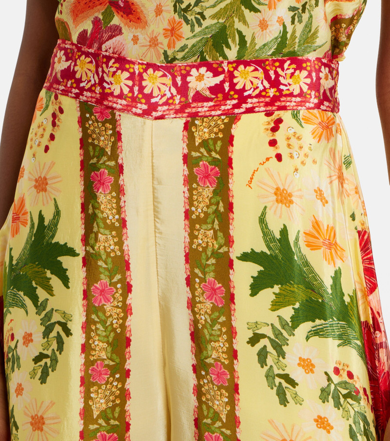 Stitched Garden floral wide-leg pants 3