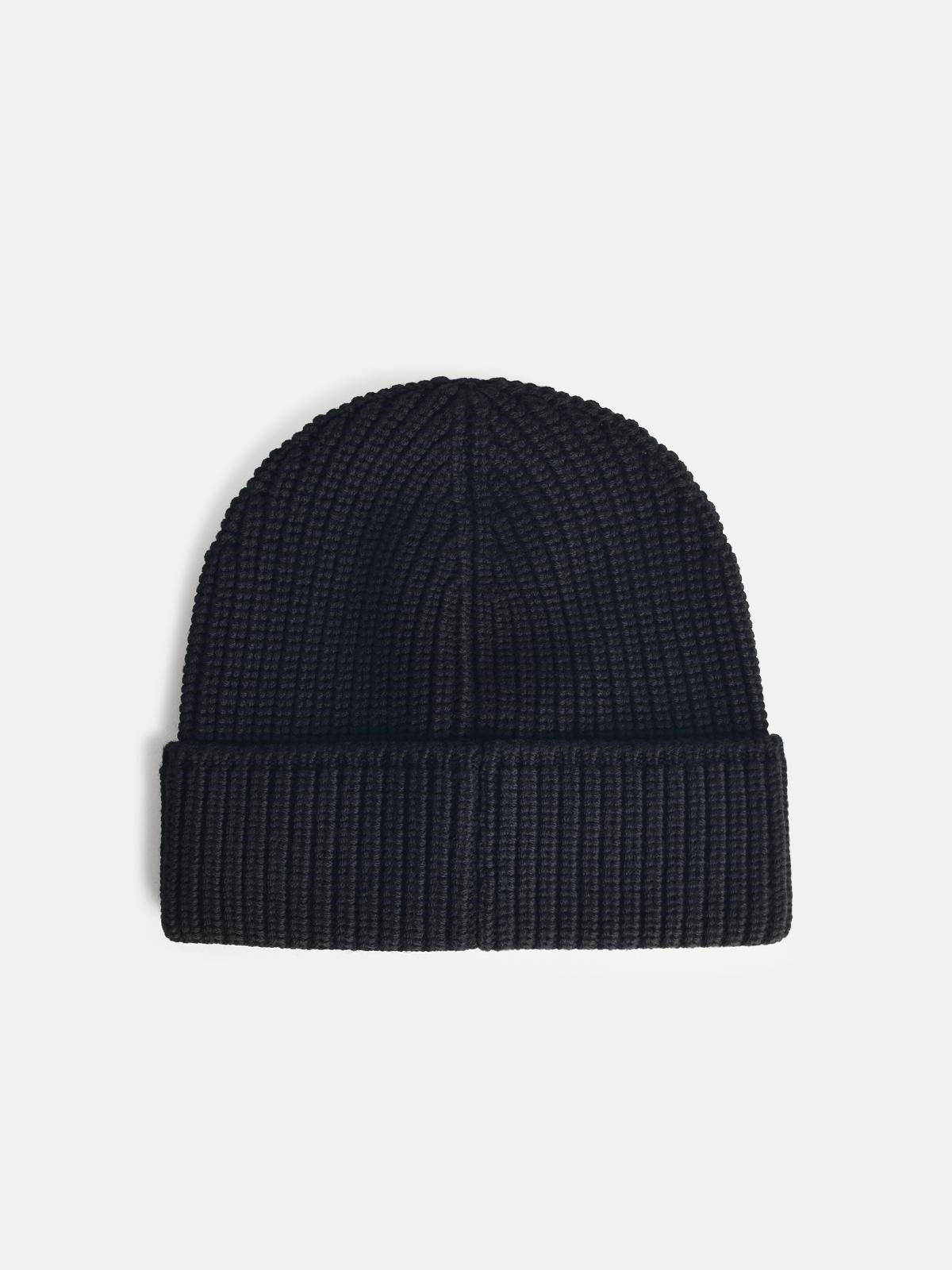 BLACK WOOL BEANIE - 2