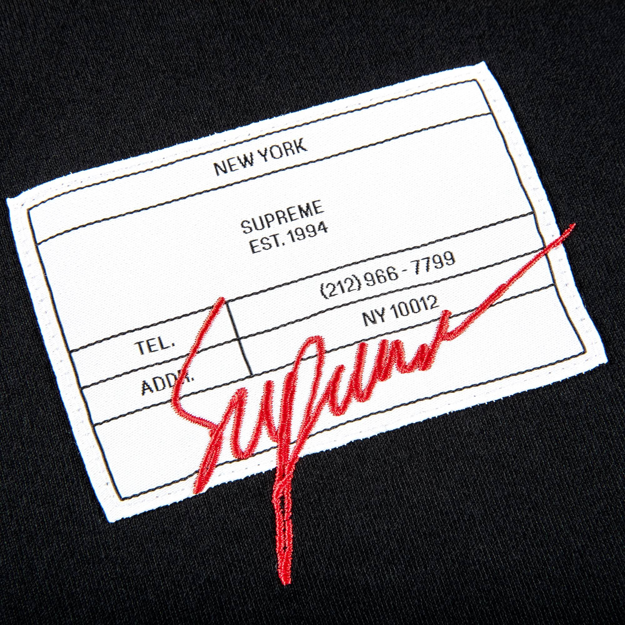 Supreme Signature Label Short-Sleeve Top 'Black' - 2