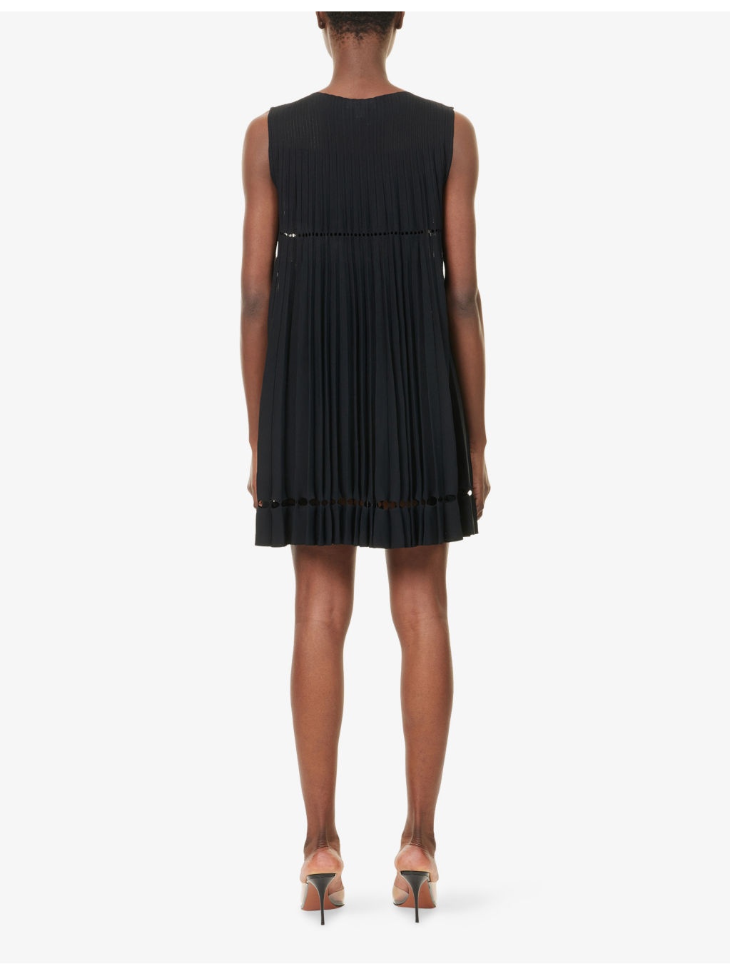 Pleats A-Line Knitted Mini Dress - 4