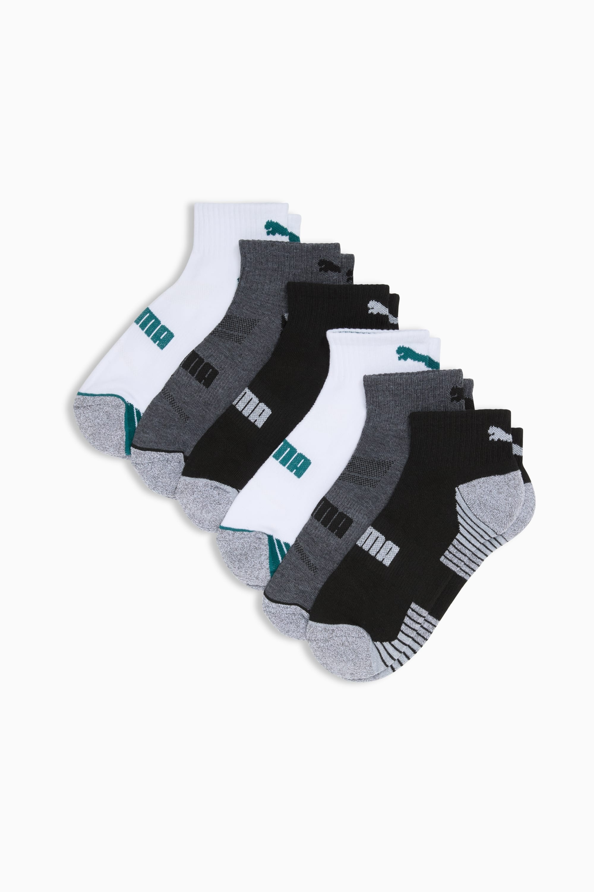 Men's Half-Terry Quarter-Length Crew Socks (6 Pairs) - 1
