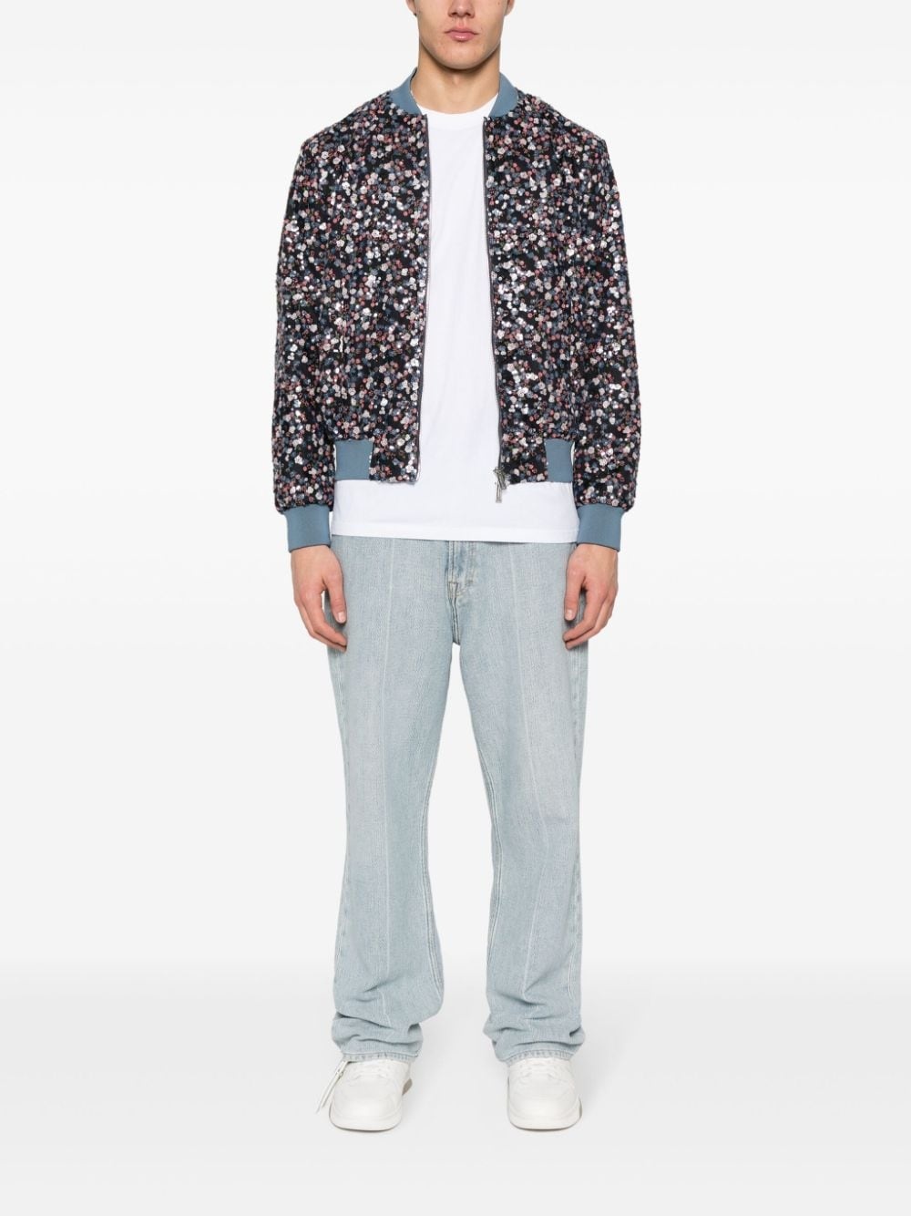 Blossoms floral-embroidery sequinned jacket - 2