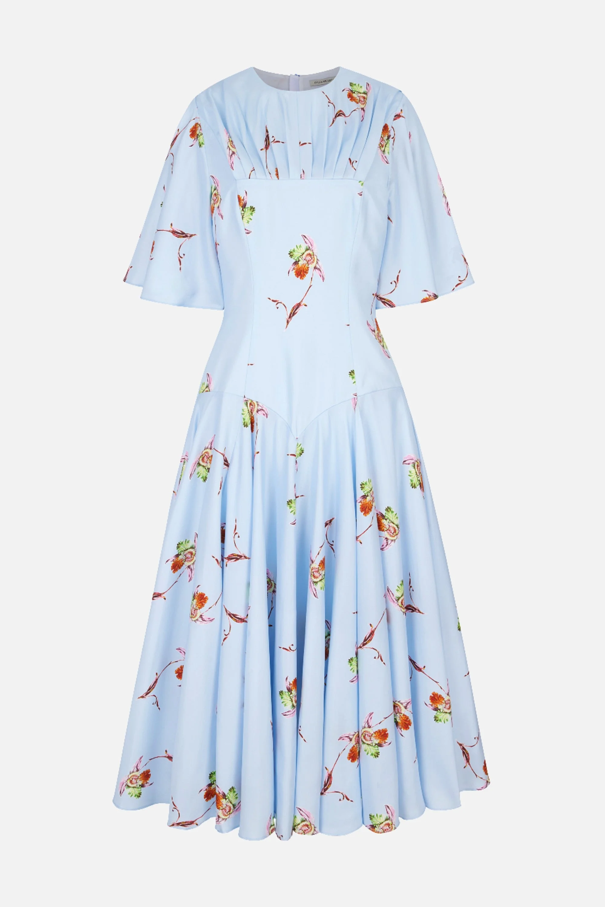 Risabelle Dress In Blue Lily Silk Twill - 1