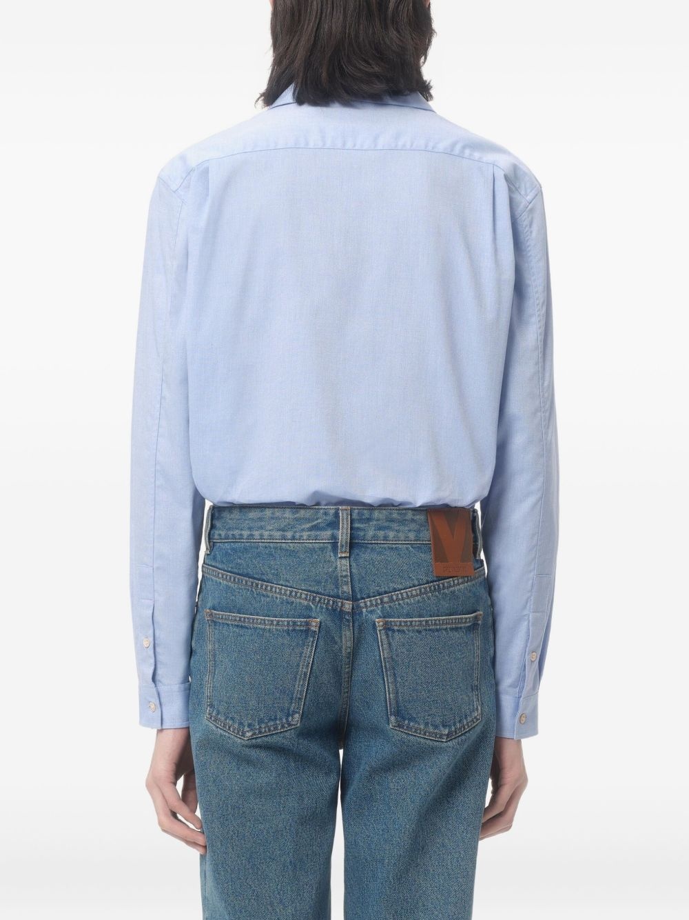 OXFORD COTTON SHIRT WITH FLORAL EMBROIDERY - 4