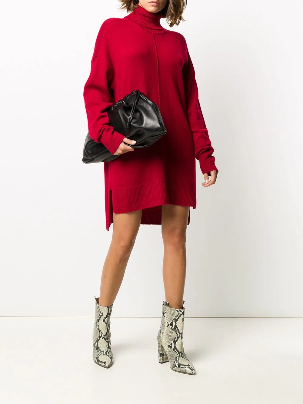 knitted turtleneck mini dress - 2