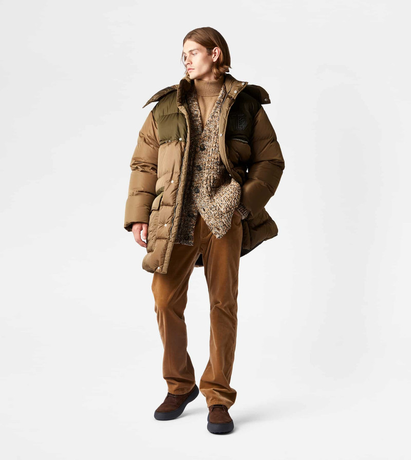 Tod's HOODED LONG DOWN JACKET - BROWN outlook