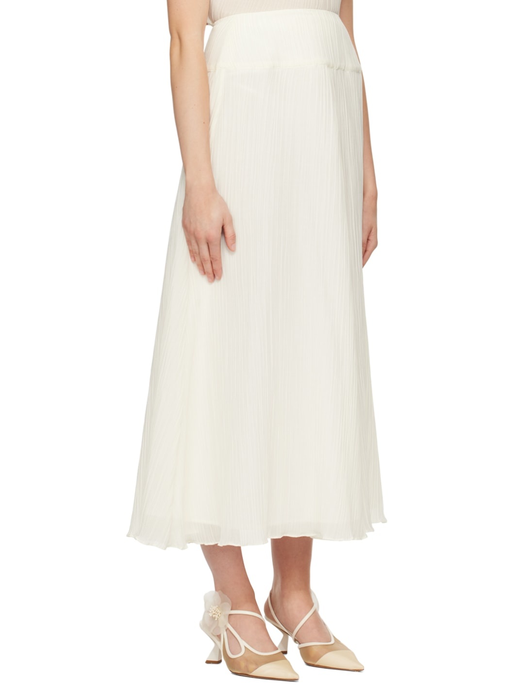 Off-White Parchment Midi Skirt - 2