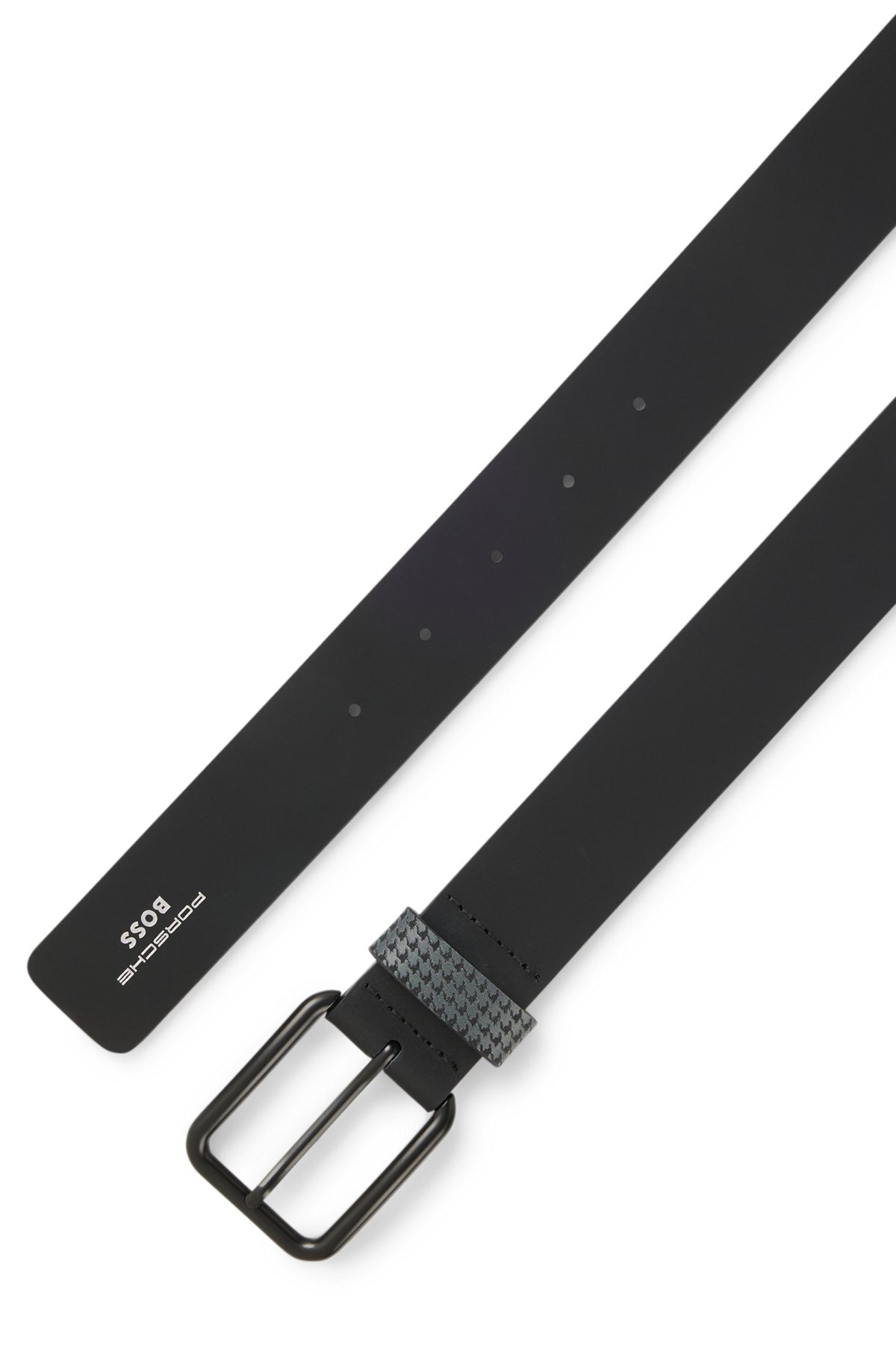 PORSCHE X BOSS BELT IN ITALIAN LEATHER WITH PATTERNED KEEPER - 3