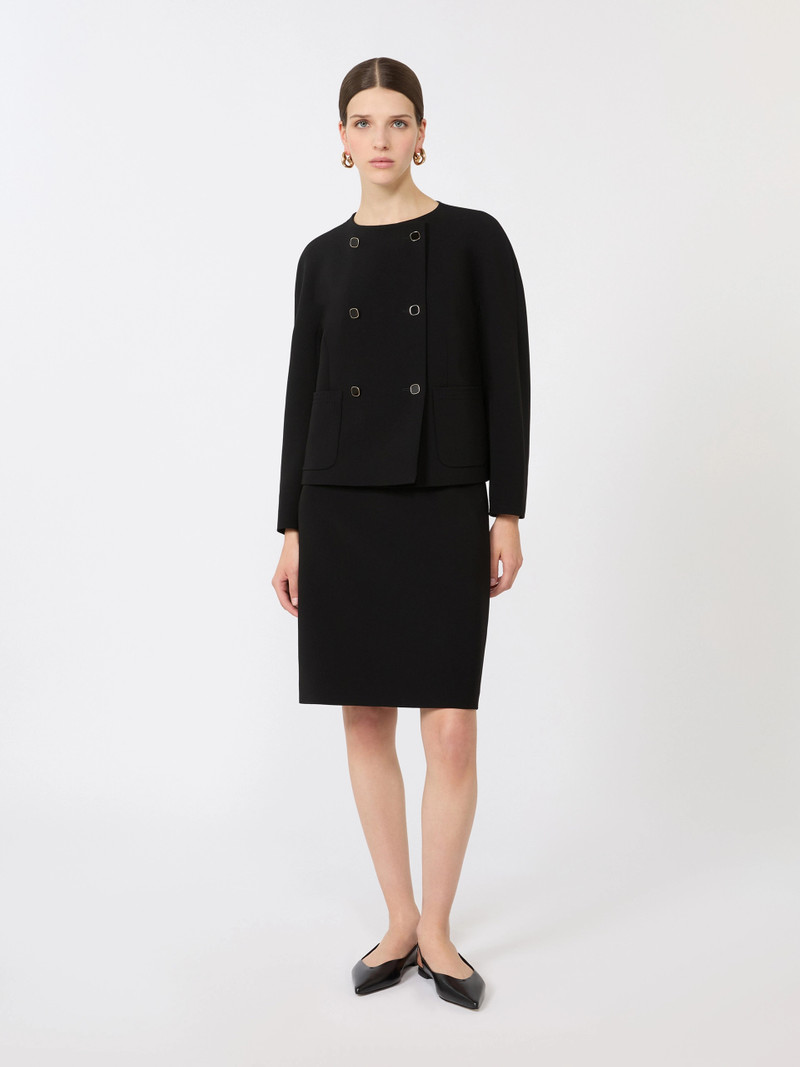 Max Mara Boxy jacket in cady - BLACK outlook