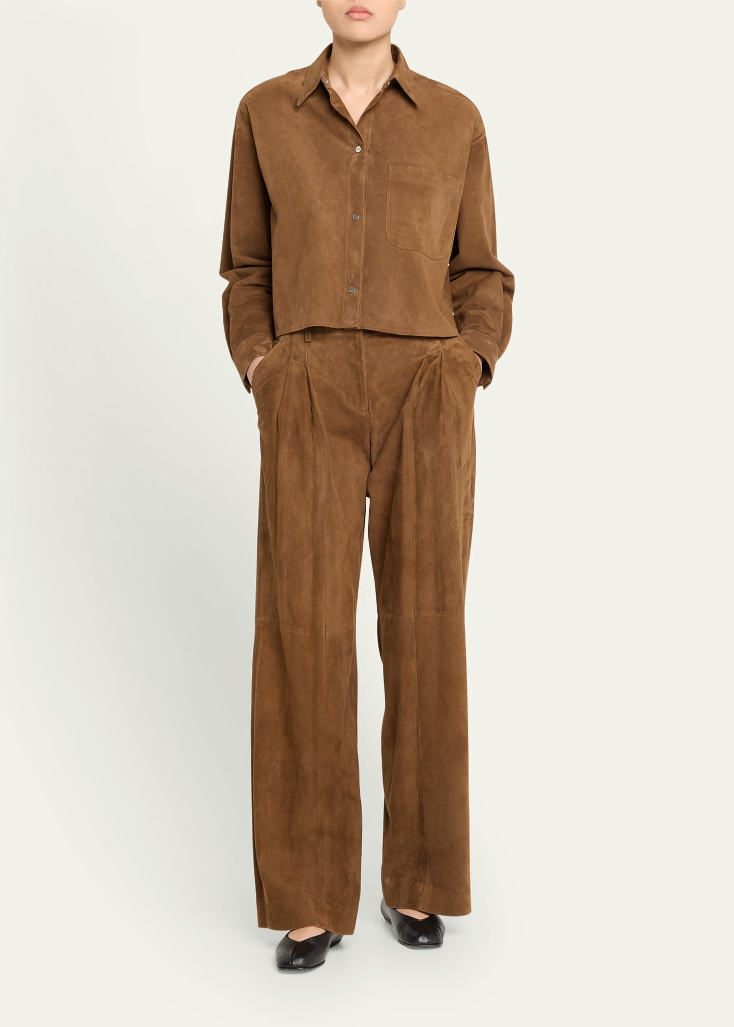 Little Big Joe Suede Button-Front Shirt - 2