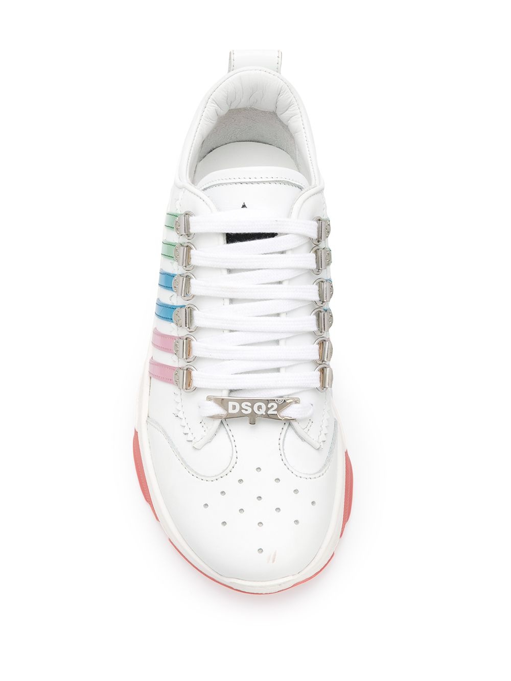 multi-striped low-top chunky trainers - 4