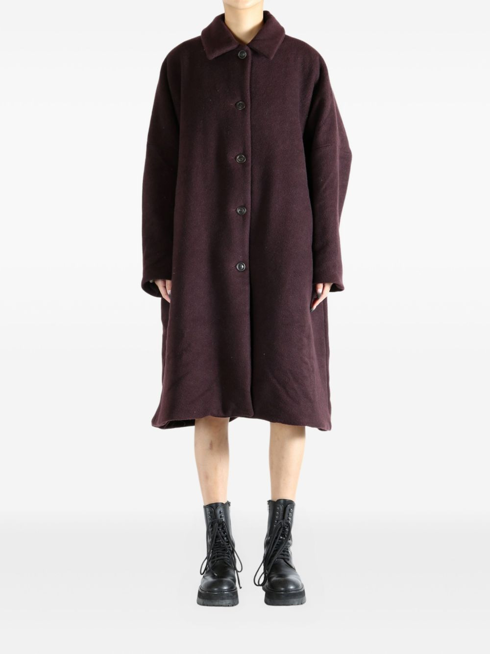 Big Blobby button-fastening cashmere coat - 2