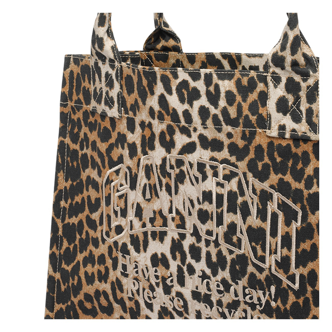 Ganni Women Large Leopard Tote Bag - 2