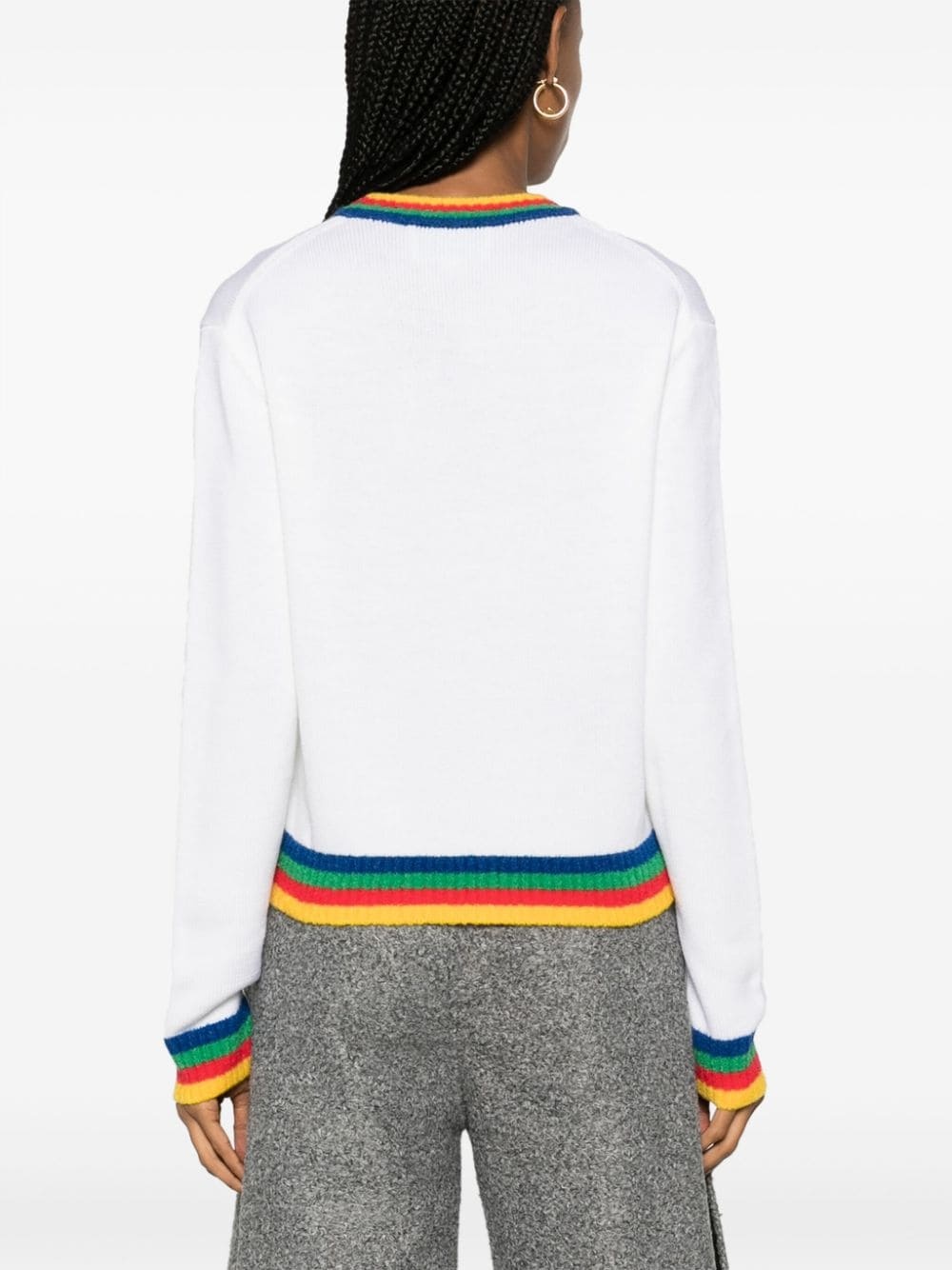 Heart logo-intarsia bouclé jumper - 4