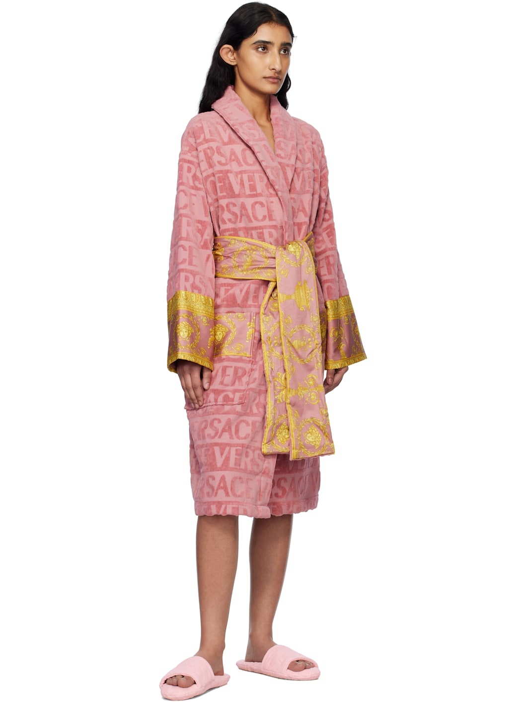 Pink 'I Heart Baroque' Bathrobe - 4