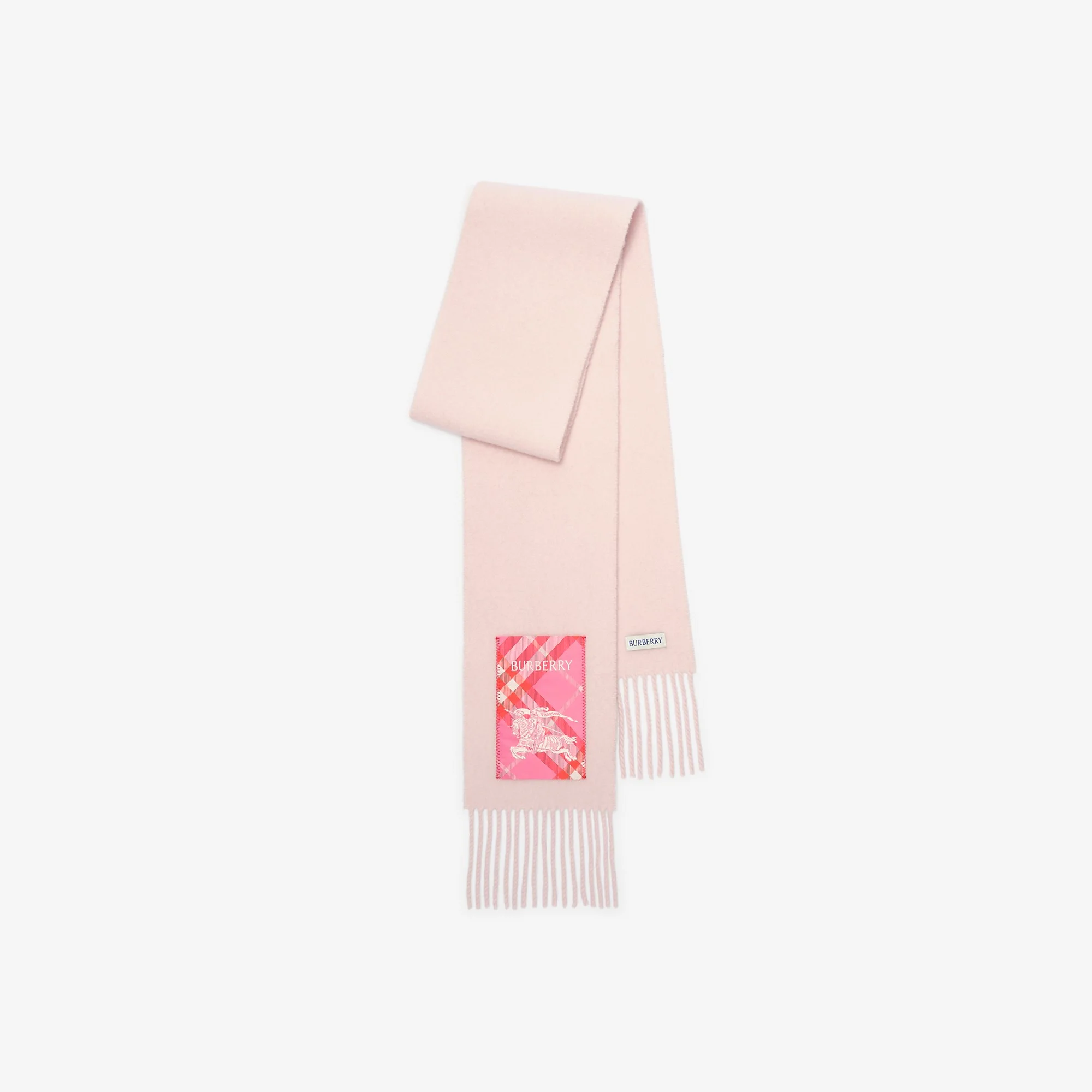 Narrow Check Label Cashmere Scarf - 1