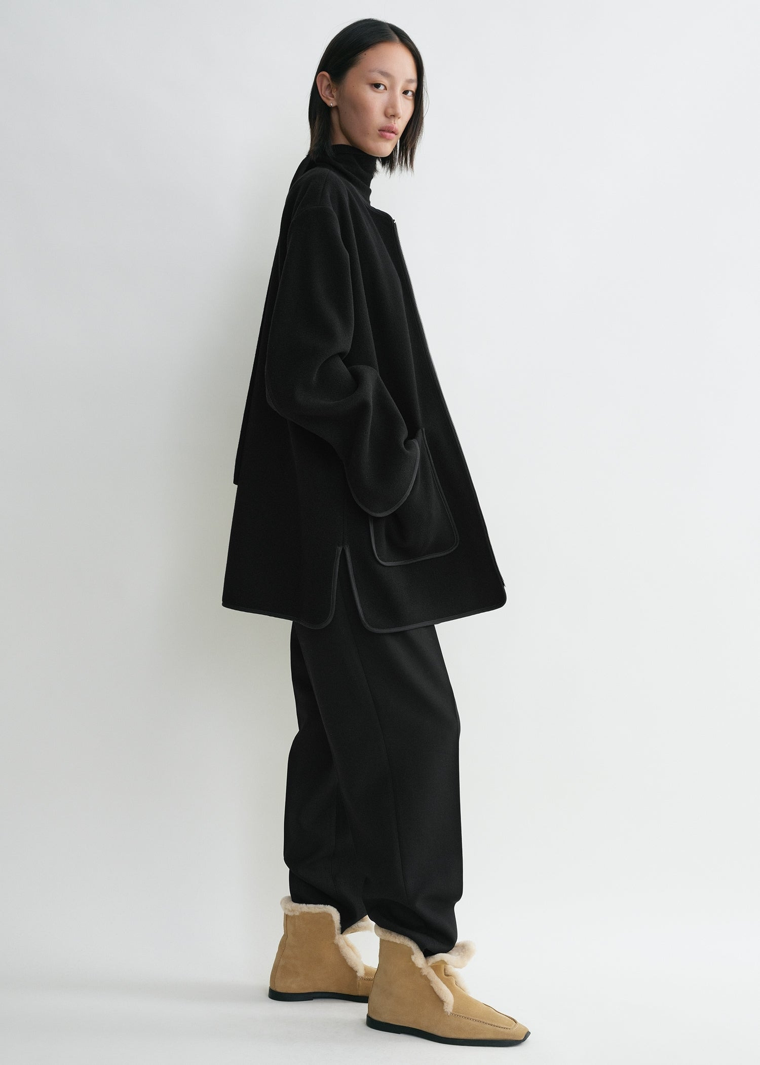 Felted wool jacket black - 3