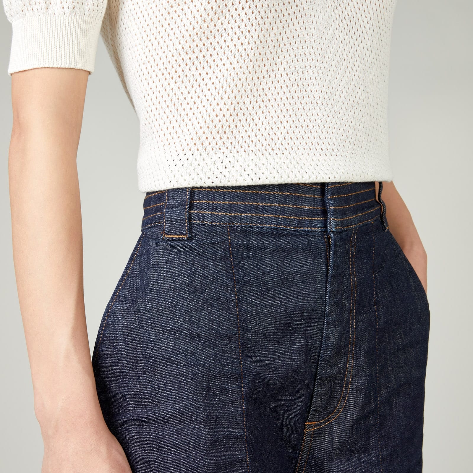 Mom Fit Pants in Denim Blue - 4