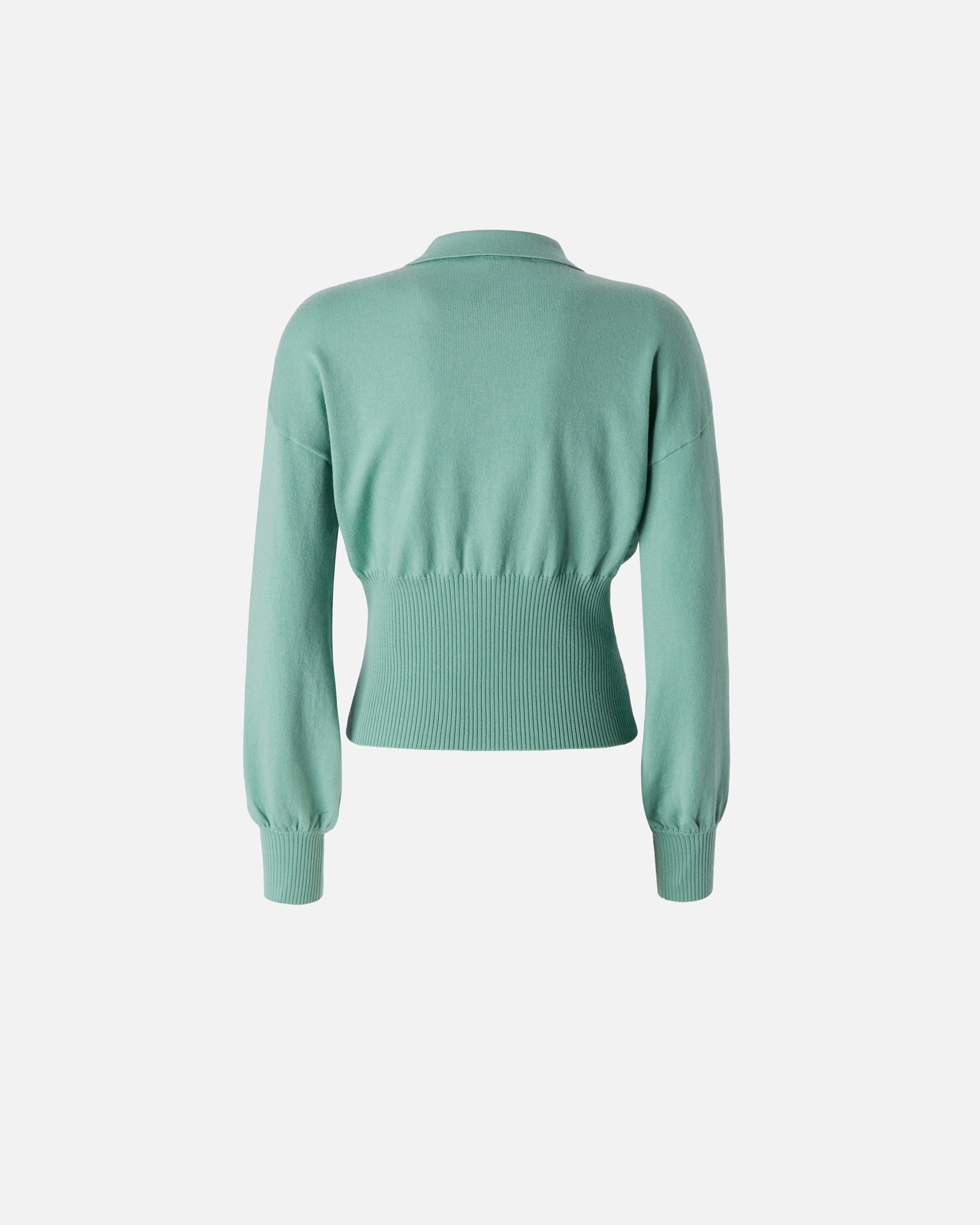 LONG-SLEEVED RIBBED POLO SWEATER - 6