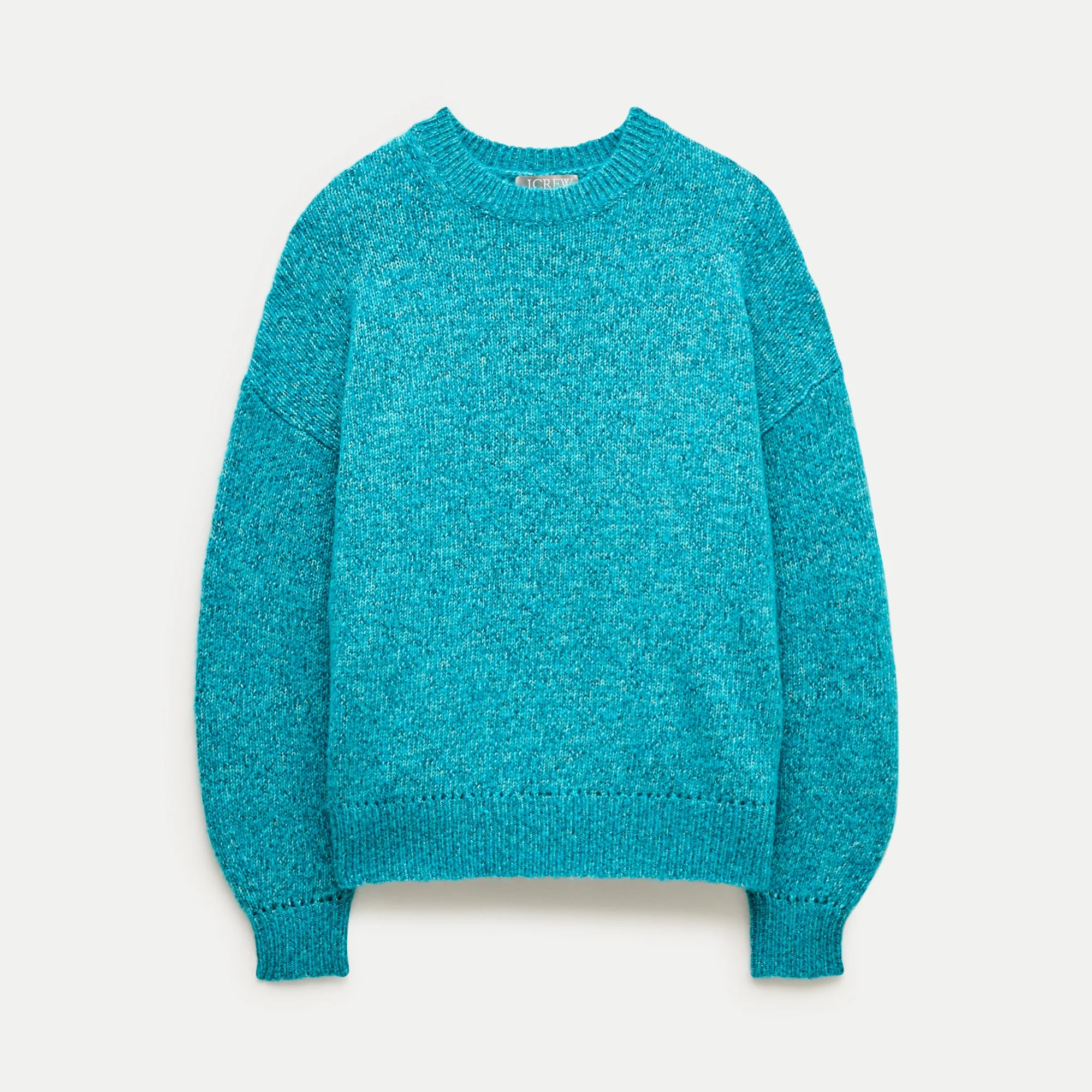Oversized crewneck sweater in heather Italian yarn - 1