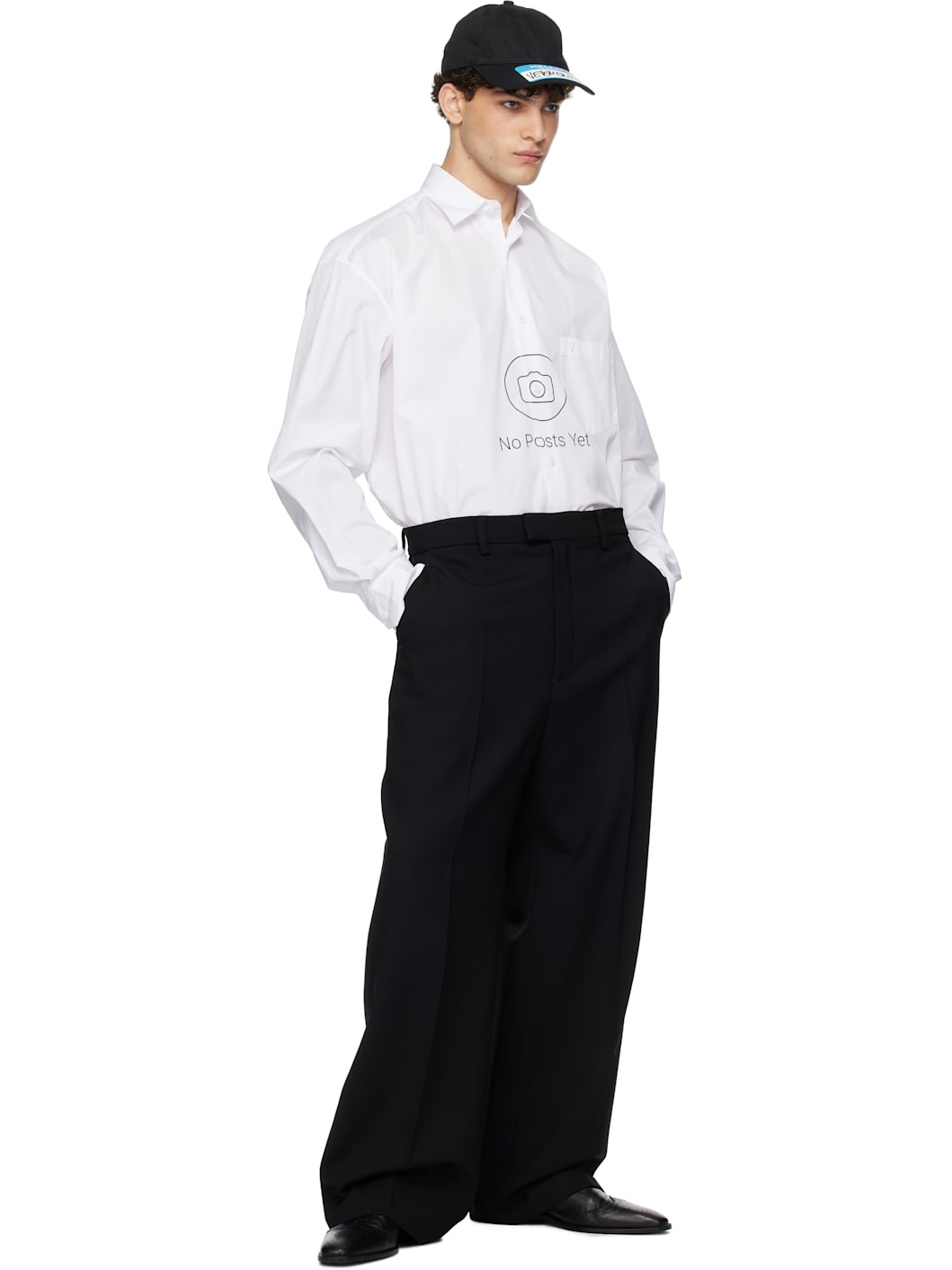 White 'No Posts' Classic Shirt - 5
