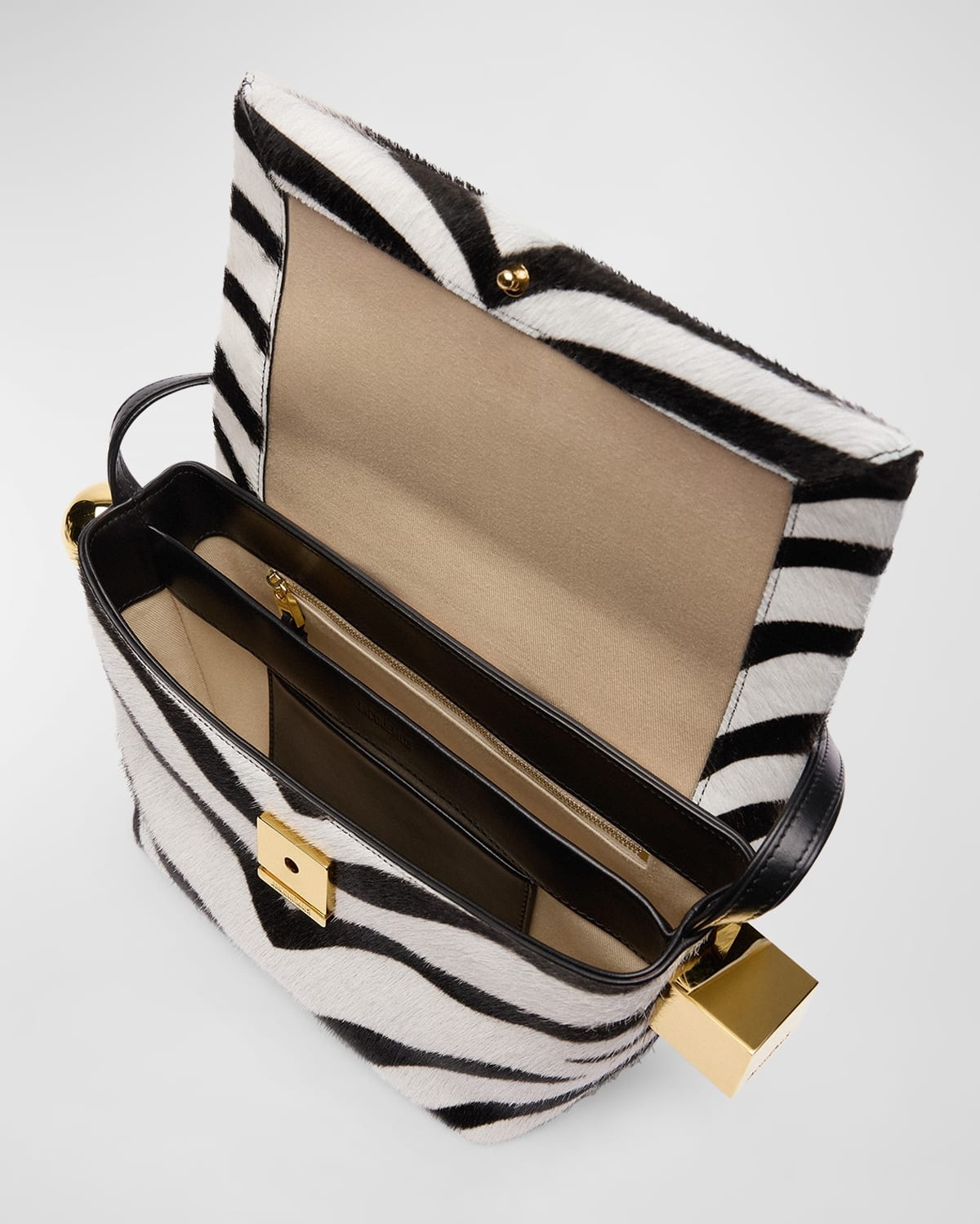 Le Rond Carre Zebra-Printed Leather Shoulder Bag - 2