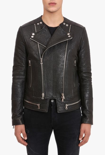 Leather biker jacket - 6