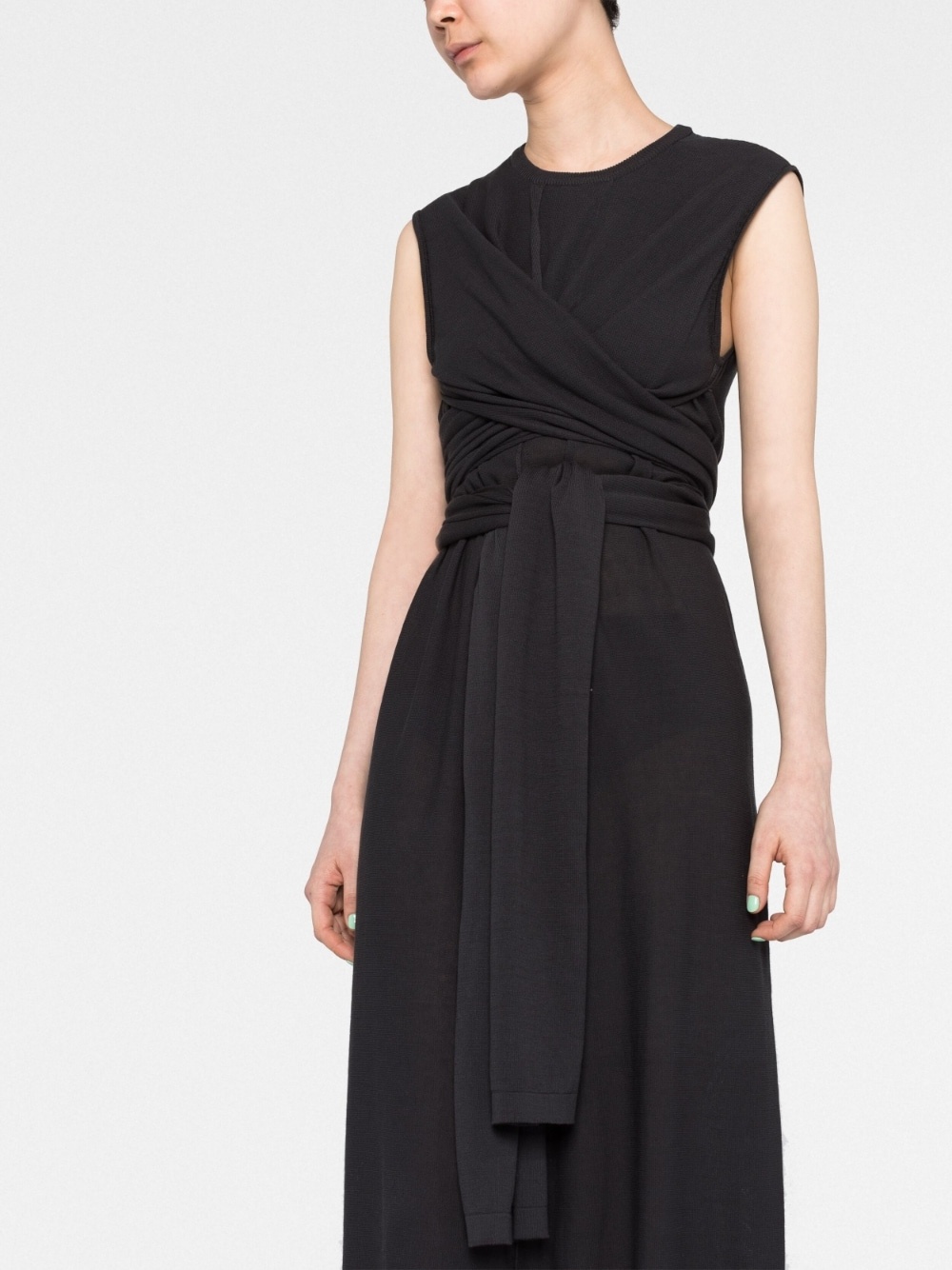 tie-detail cotton dress - 3