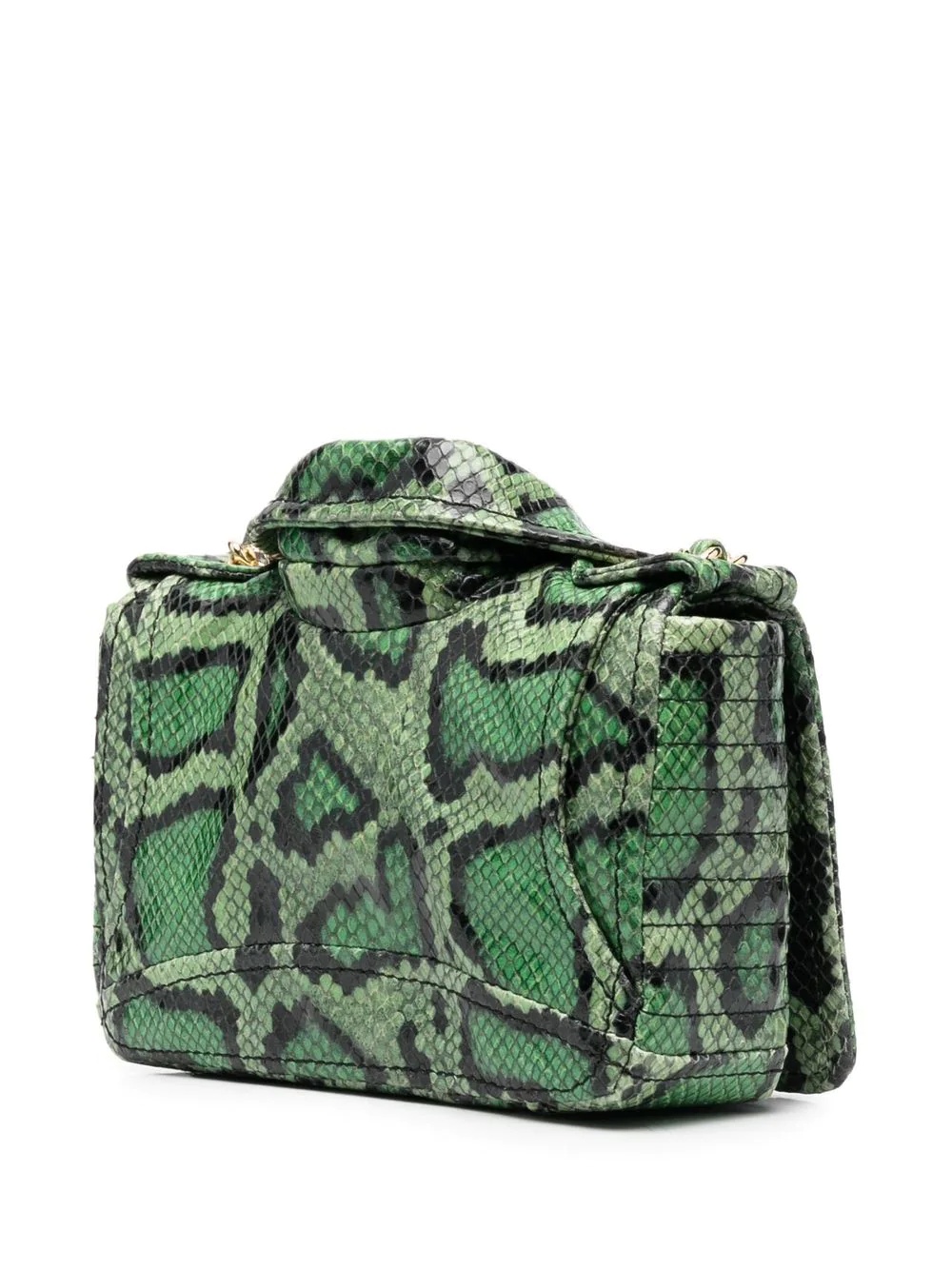 Biker snakeskin-effect crossbody bag - 3