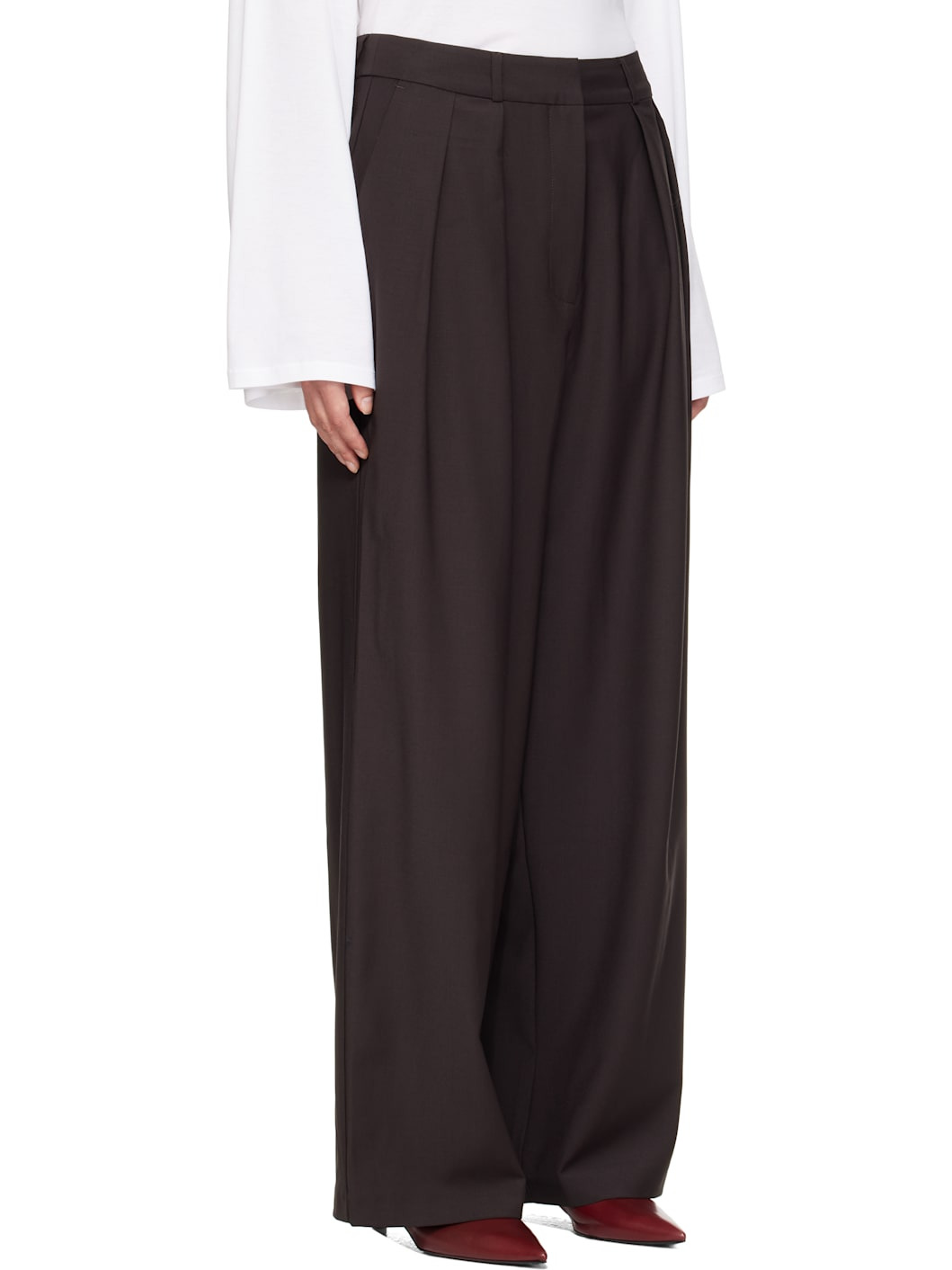Brown Ripley Pleated Trousers - 2