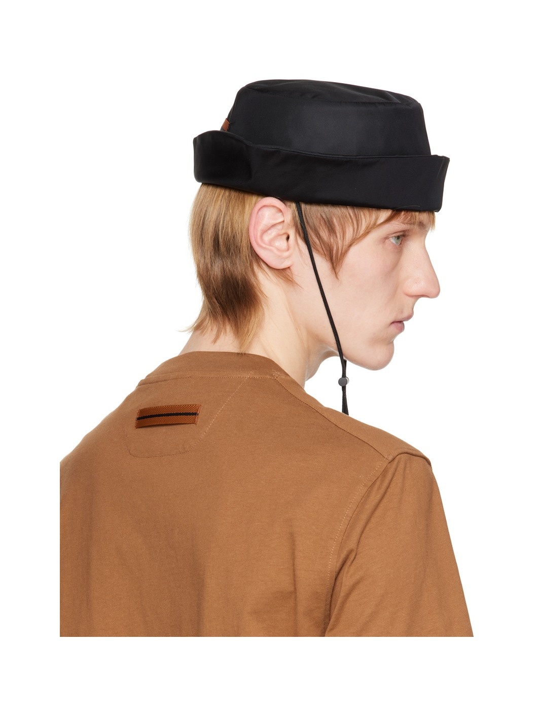 Black Chin Strap Bucket Hat - 3