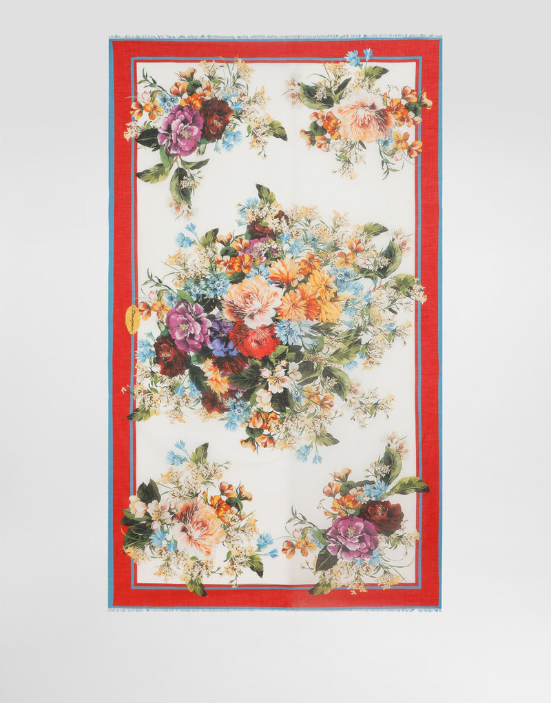 Flower bouquet-print cotton sarong 1