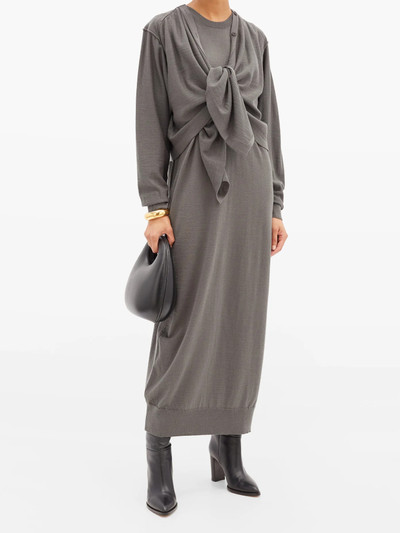 Lemaire Layered wool-blend cardigan dress outlook