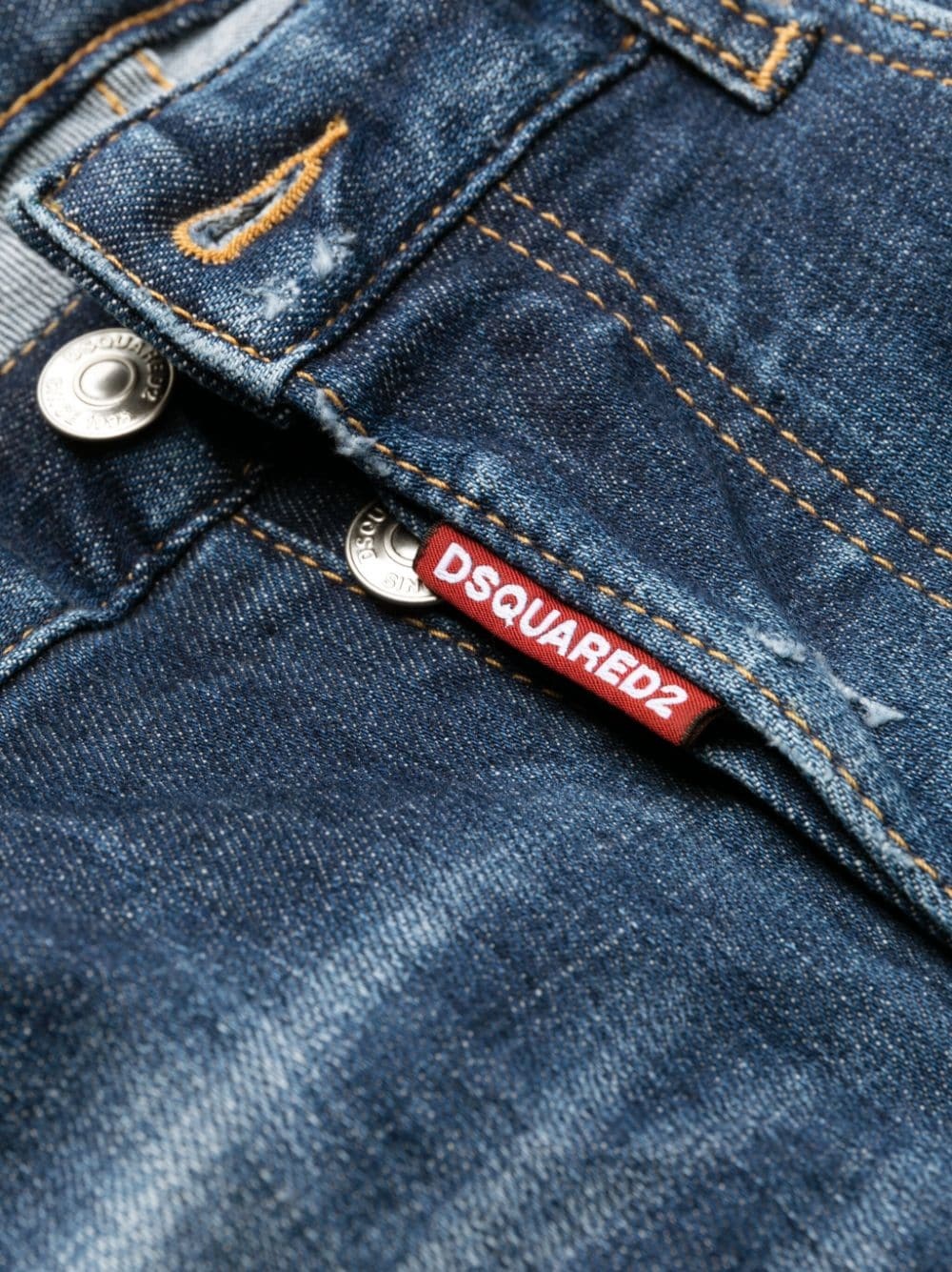 mid-rise distressed jeans - 5