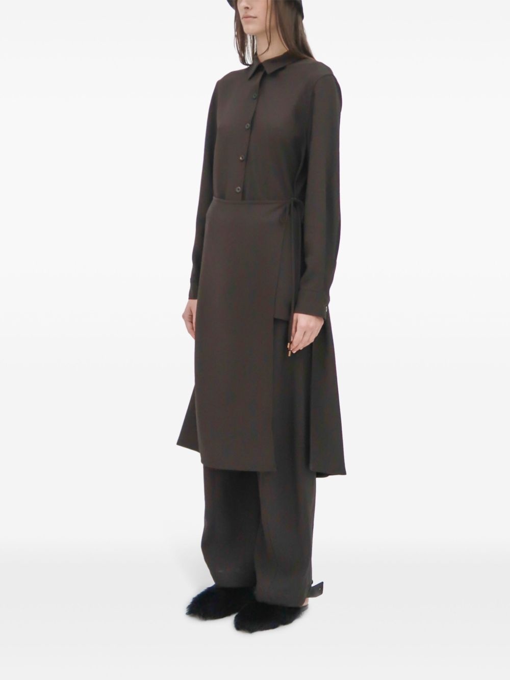 asymmetric apron shirt - 4