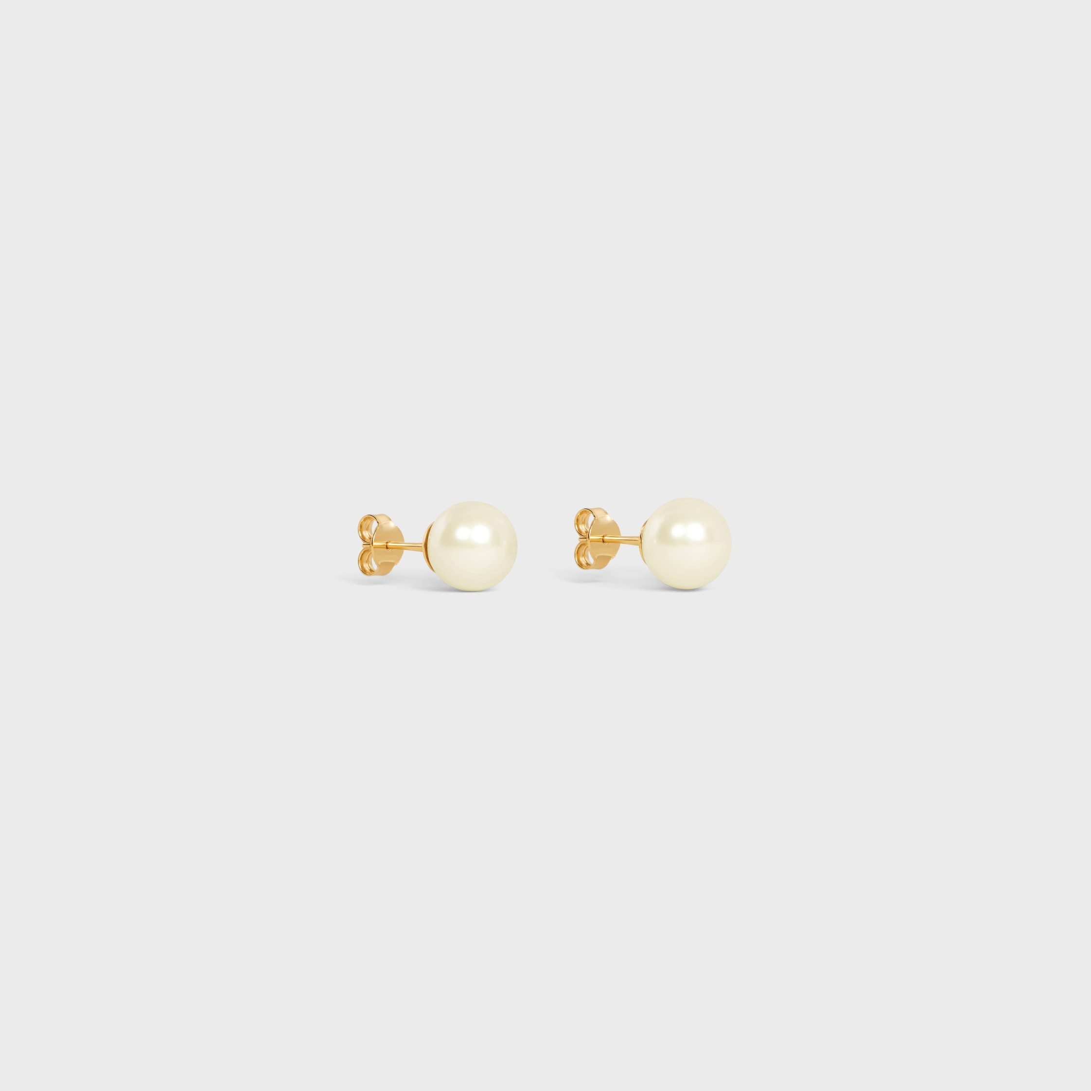 Les Perles Celine Earrings in Resin Pearls and Brass with Gold Finish - 2