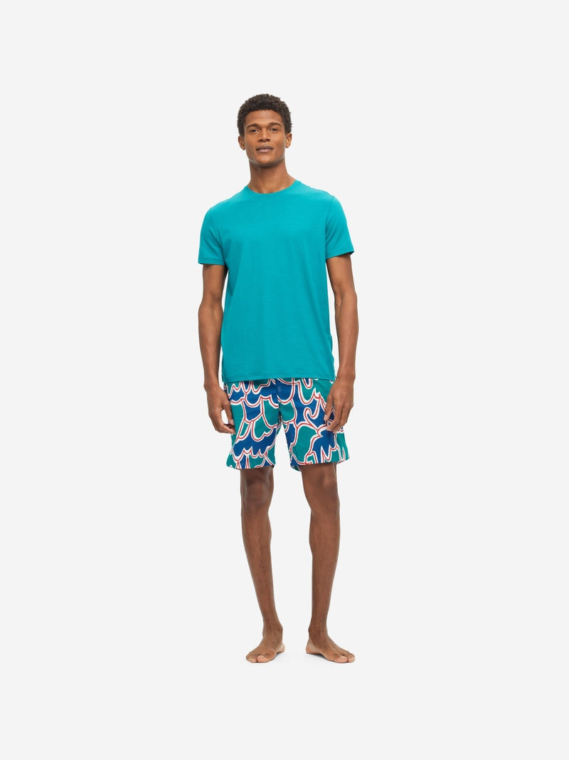 Derek Rose Men's Lounge Shorts Ledbury 54 Cotton Batiste Multi outlook