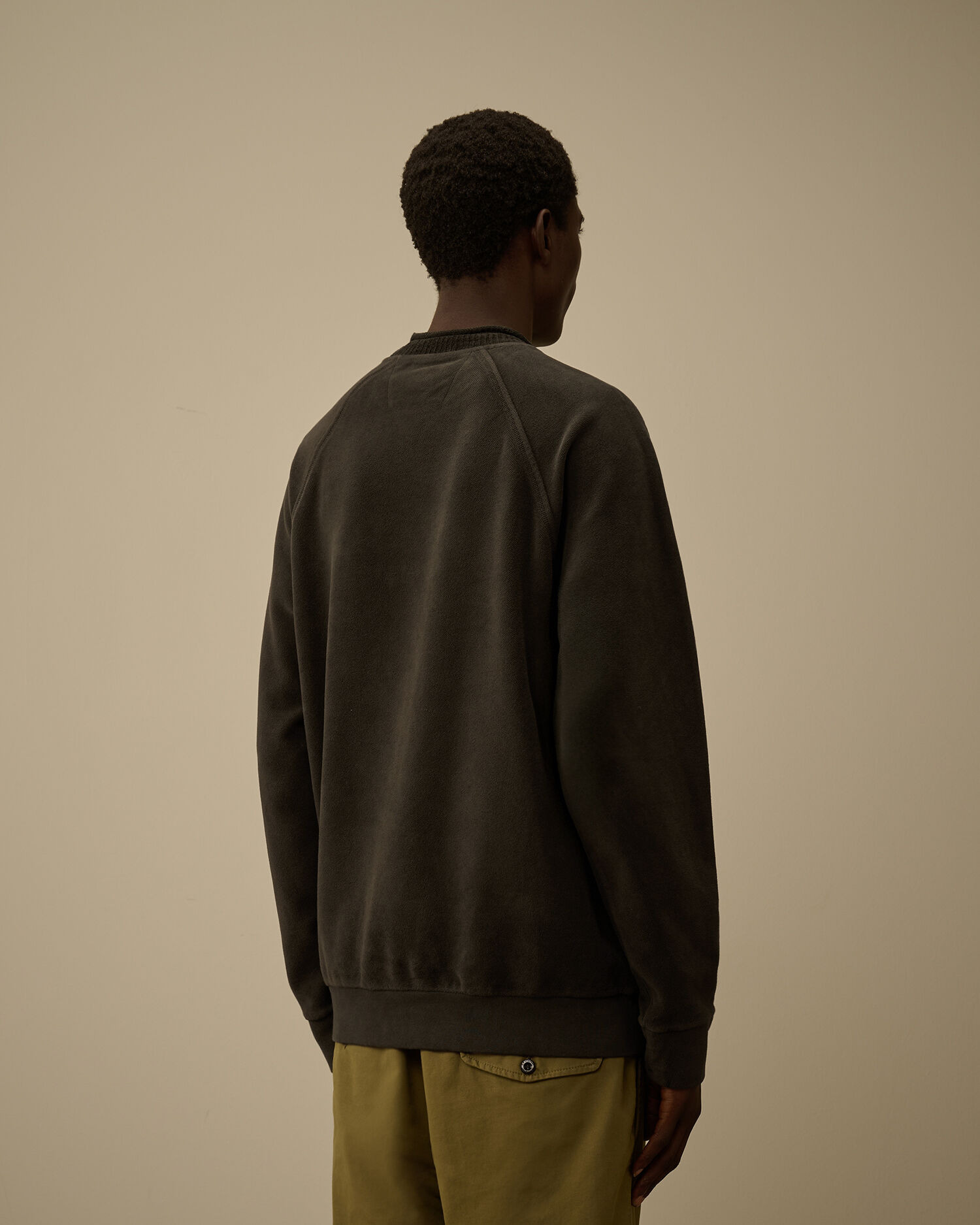 Brushed Emerized Diagonal Fleece Mockneck Sweatshirt - 4