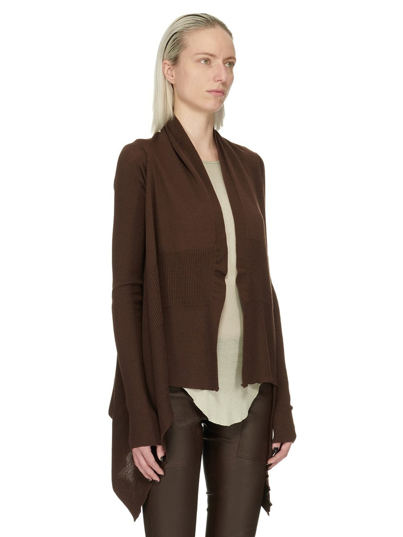 Rick Owens asymmetric virgin-wool cardigan outlook