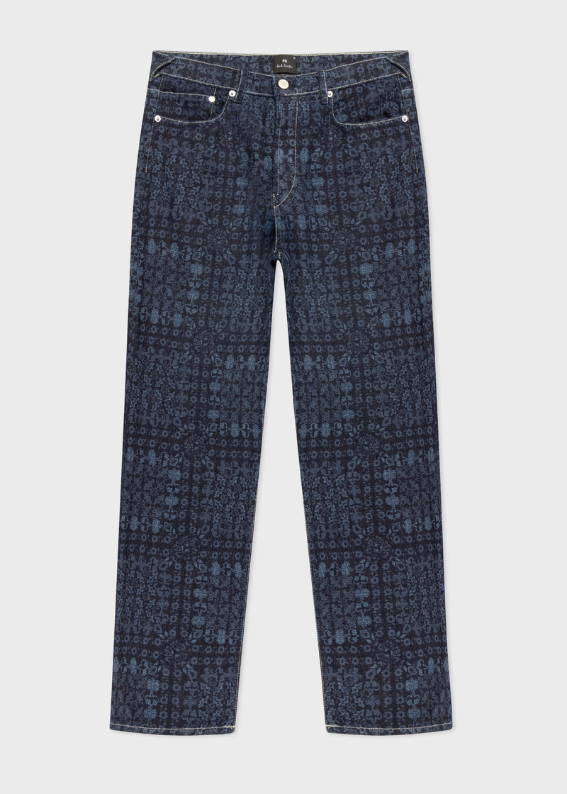 Relaxed-Fit Laser Print Jeans 1