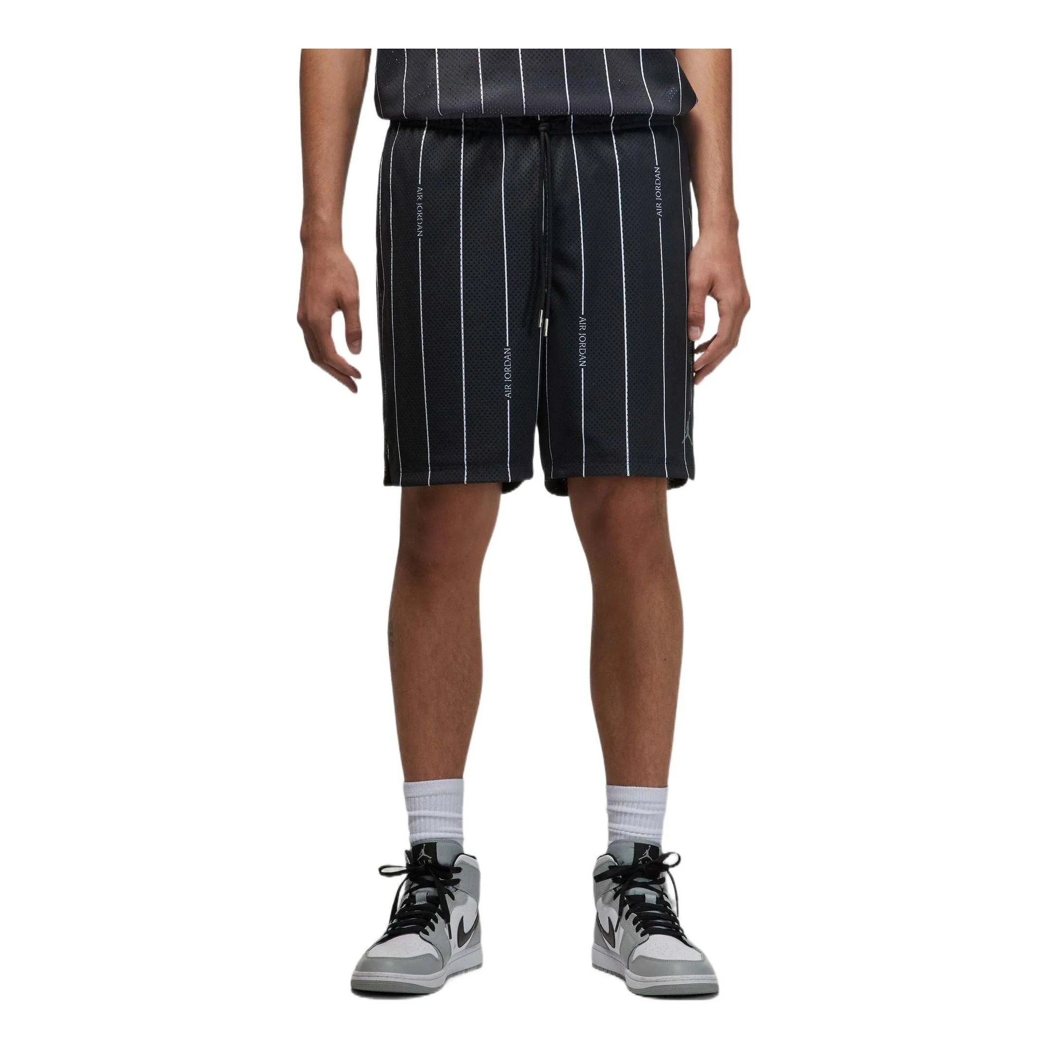 Air Jordan Essentials Breathable Stripe Printing Shorts Black DM1358-010 - 1