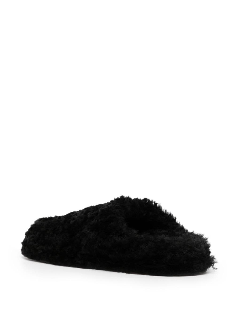 round-toe shearling slippers - 3