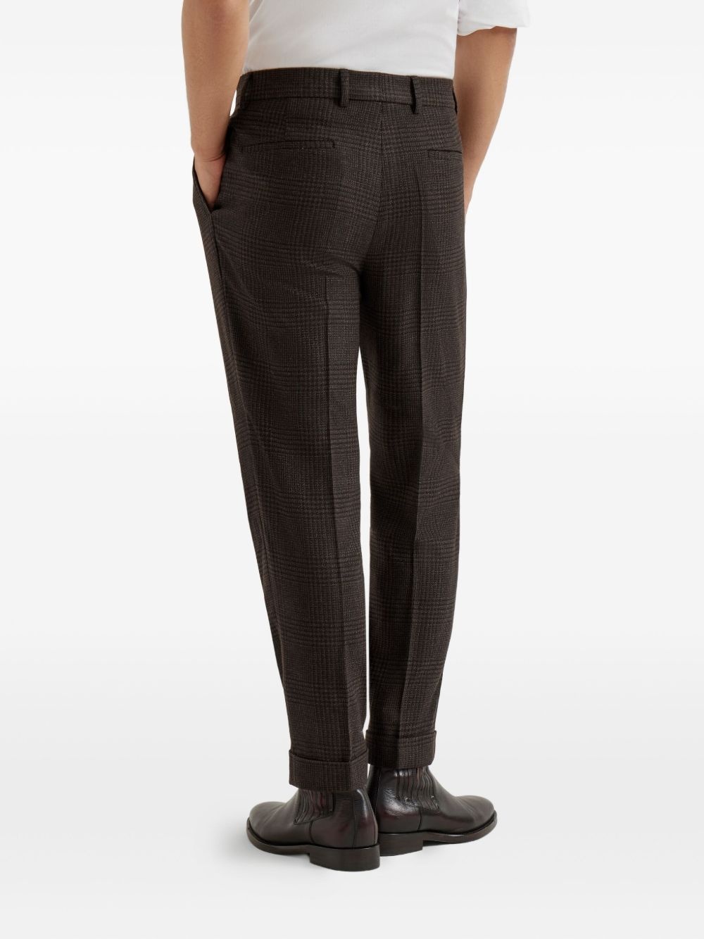 pleated wool-cashmere blend trousers - 4
