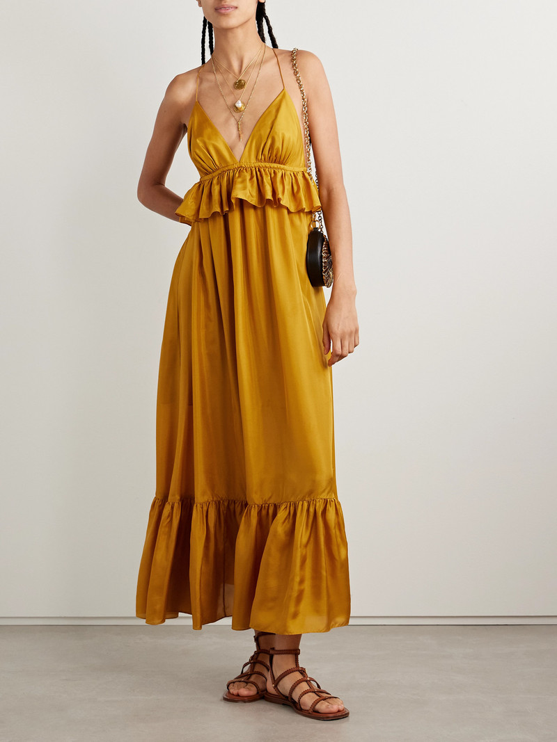 Zimmermann Rhiannon Ruffled Silk Maxi Dress outlook