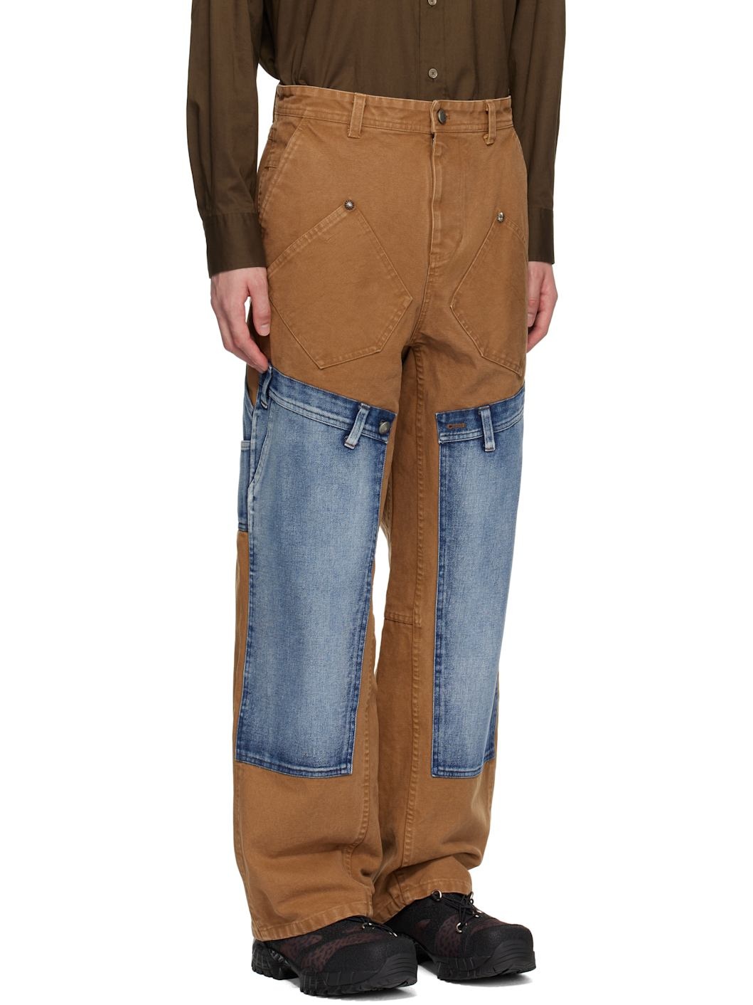 Brown & Blue Re-Make Carpenter Jeans - 2