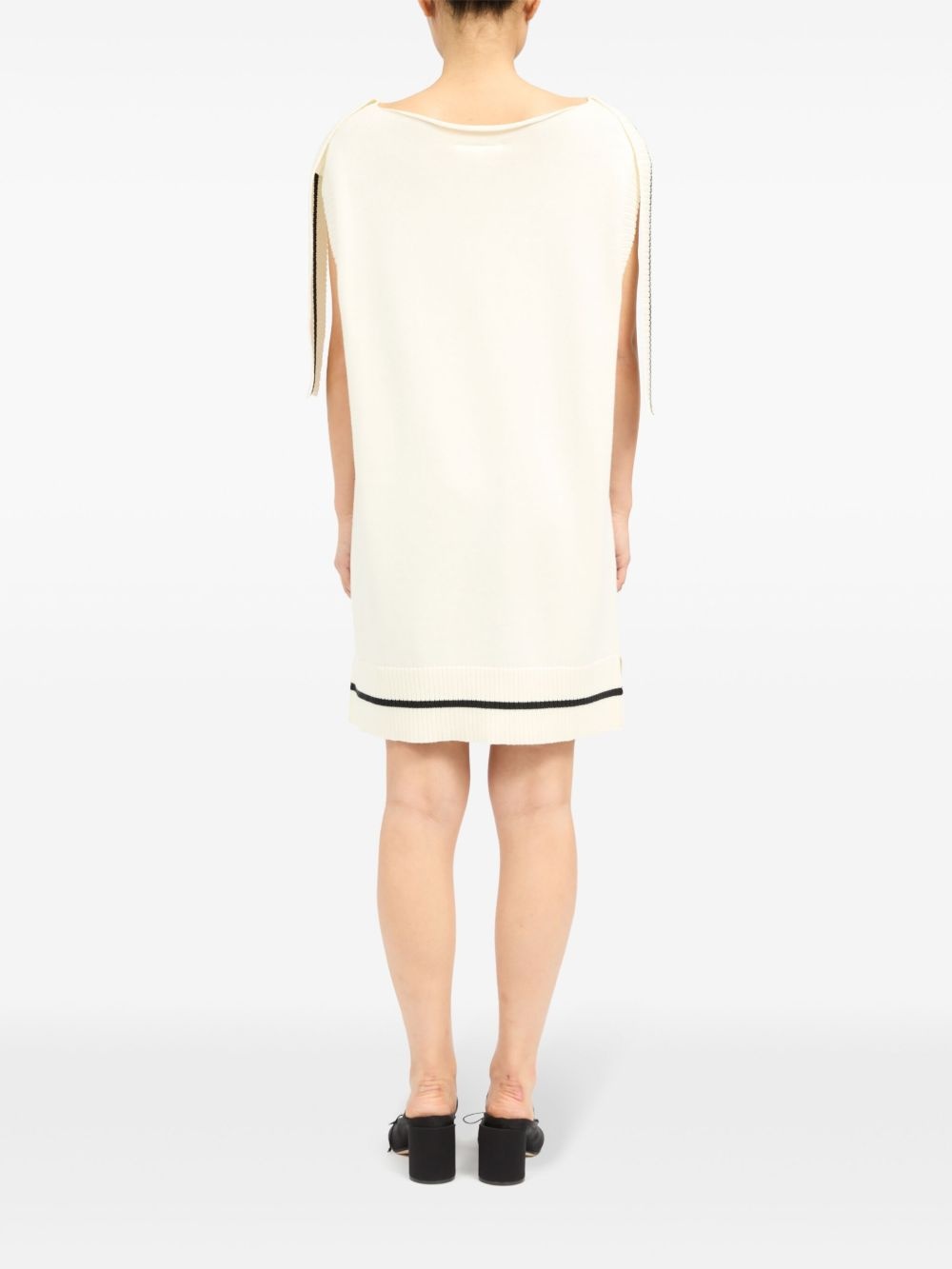 logo-jacquard knit dress - 4
