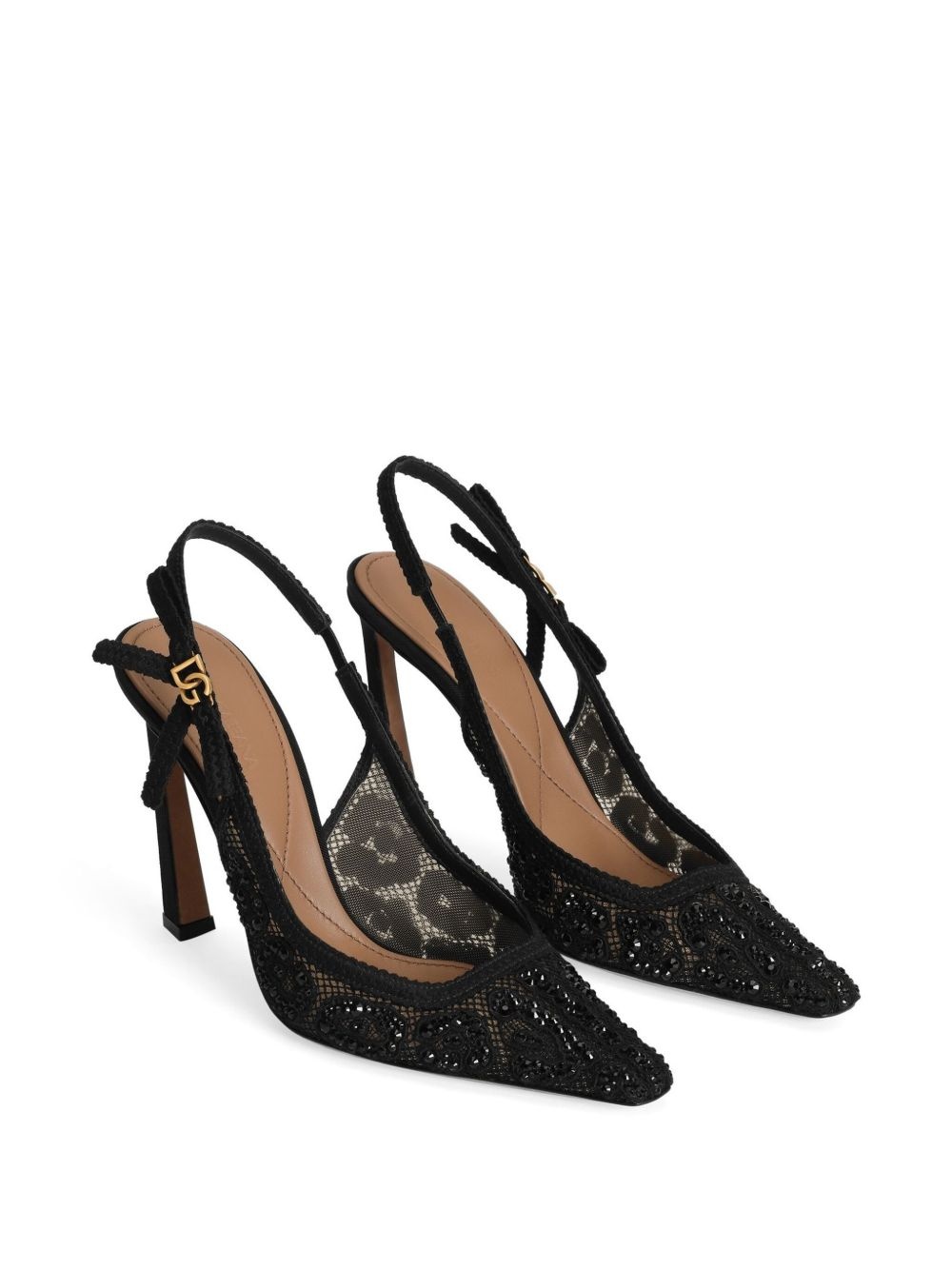 lace slingback pumps - 2