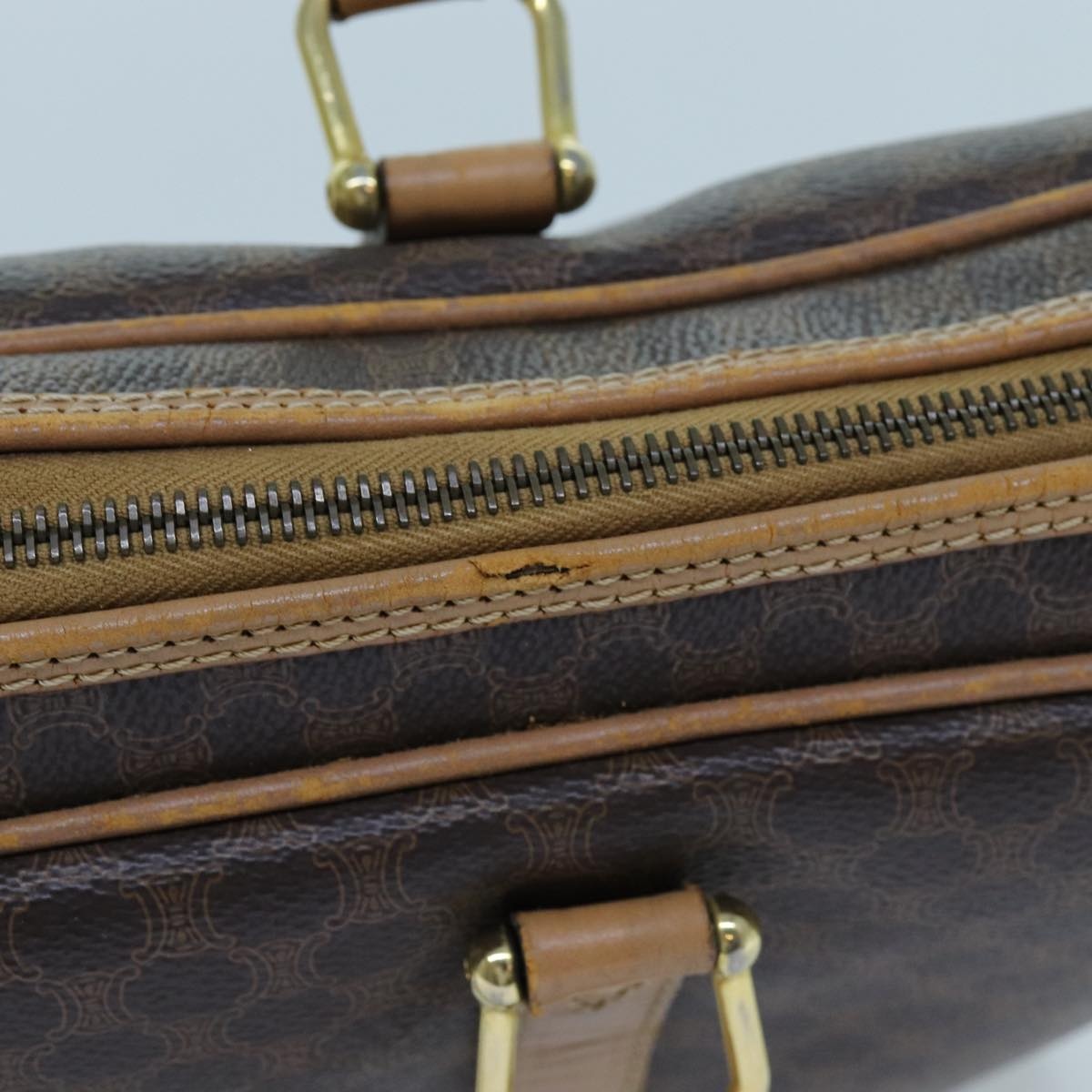CELINE Macadam Canvas Hand Bag Pvc Brown - 8